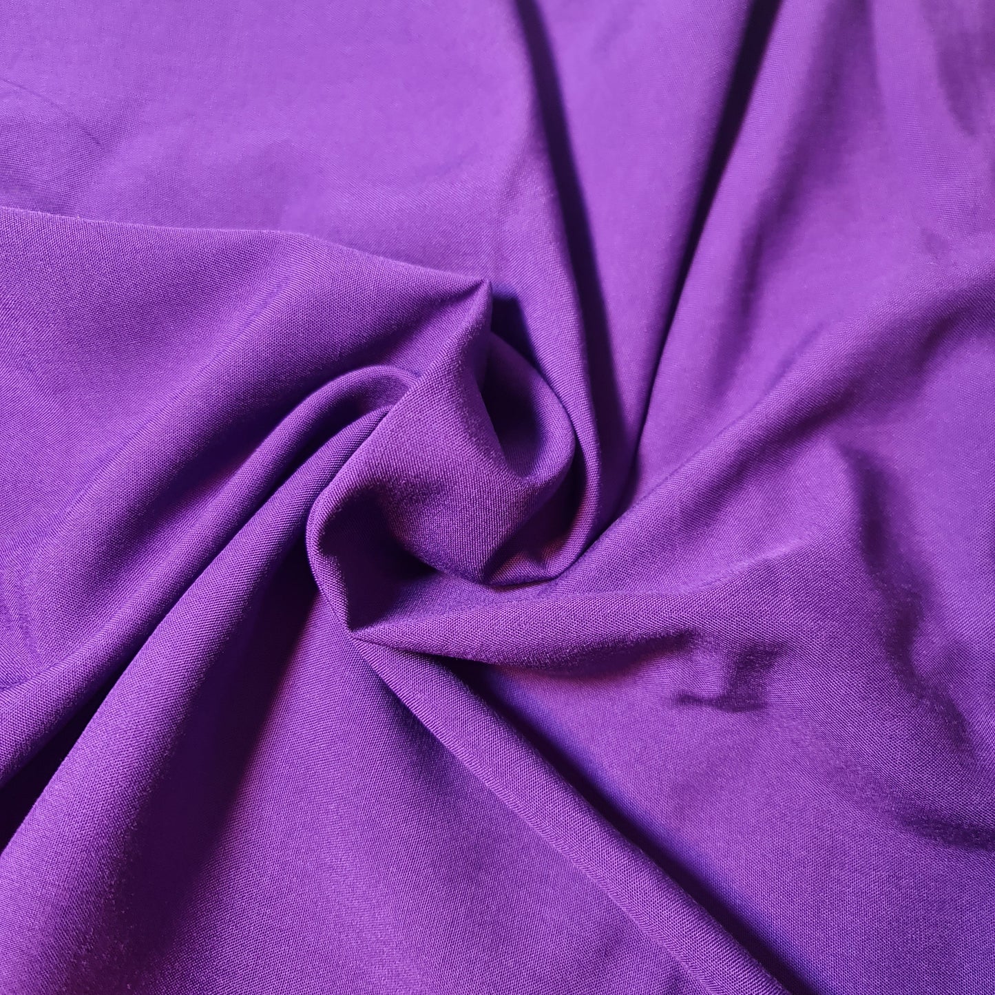 CADBURY PURPLE PLAIN VISCOSE CHALLIS FABRIC SOFT NON STRETCH DRESS CRAFT MATERIAL 58" BY METER