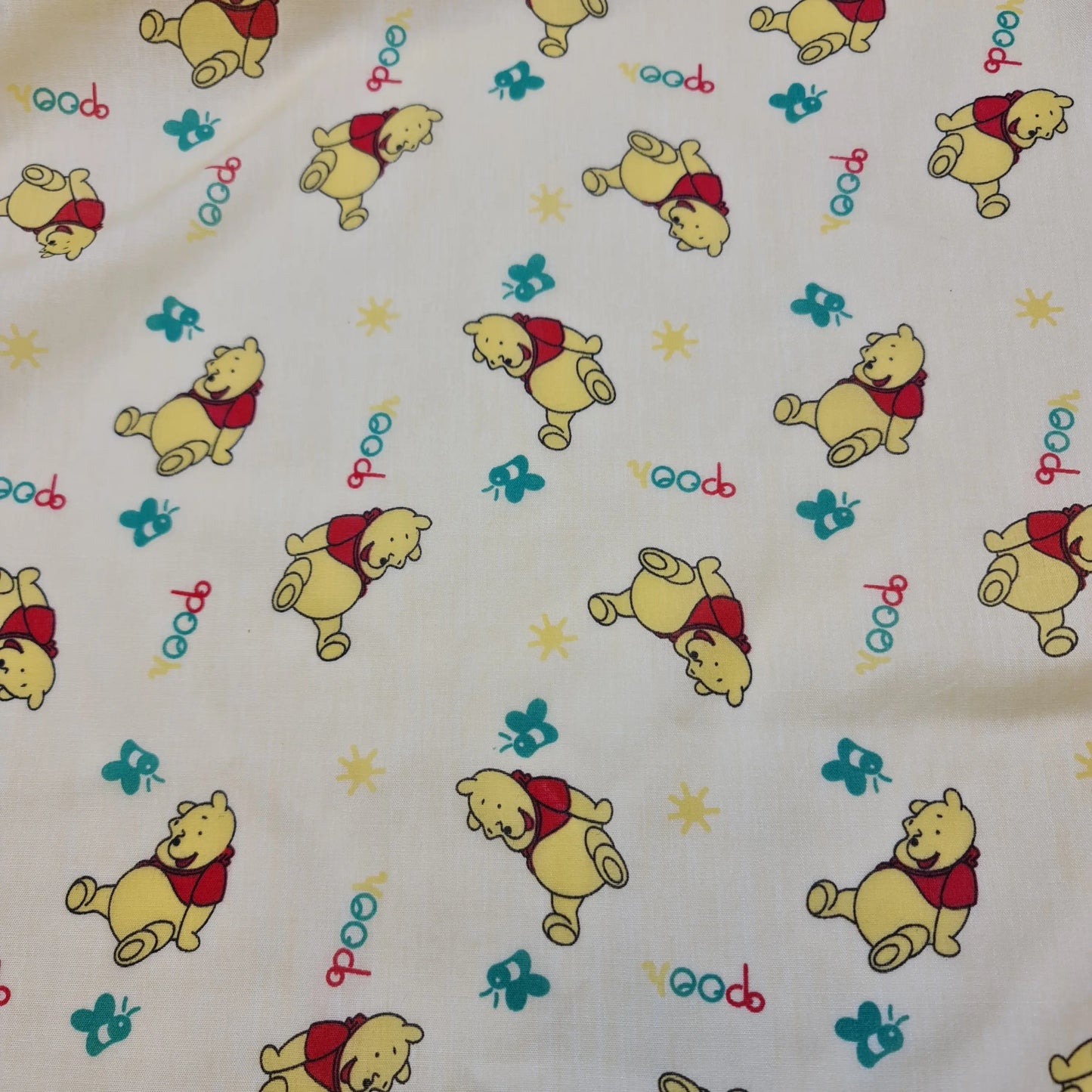 Winnie the Pooh Bear Polycotton Fabric | 44" (112cm) Wide Craft, Dressmaking & Quilting Material β Sold by the Metre