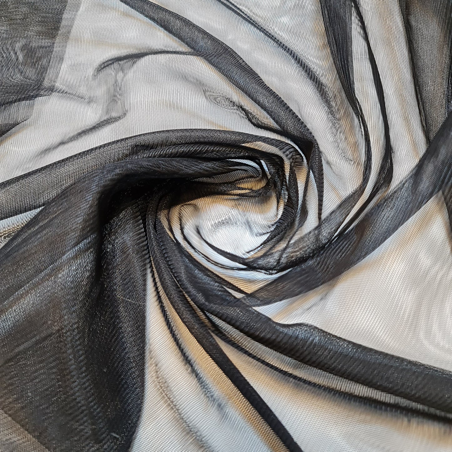 Black Premium Soft Plain Sheer Tulle Net Fabric Tutu Fairy Veil Bridal Wedding Arch Decor Material 58.0" (147.3 cm) (25 Meter Roll)