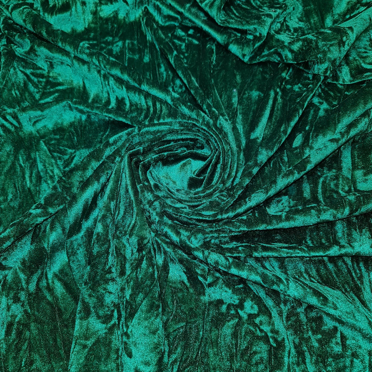 Bottle Green Premium Crushed Velvet Fabric Material Stretch Velour 58.0" (147.3 cm) / 150cm wide by the Meter