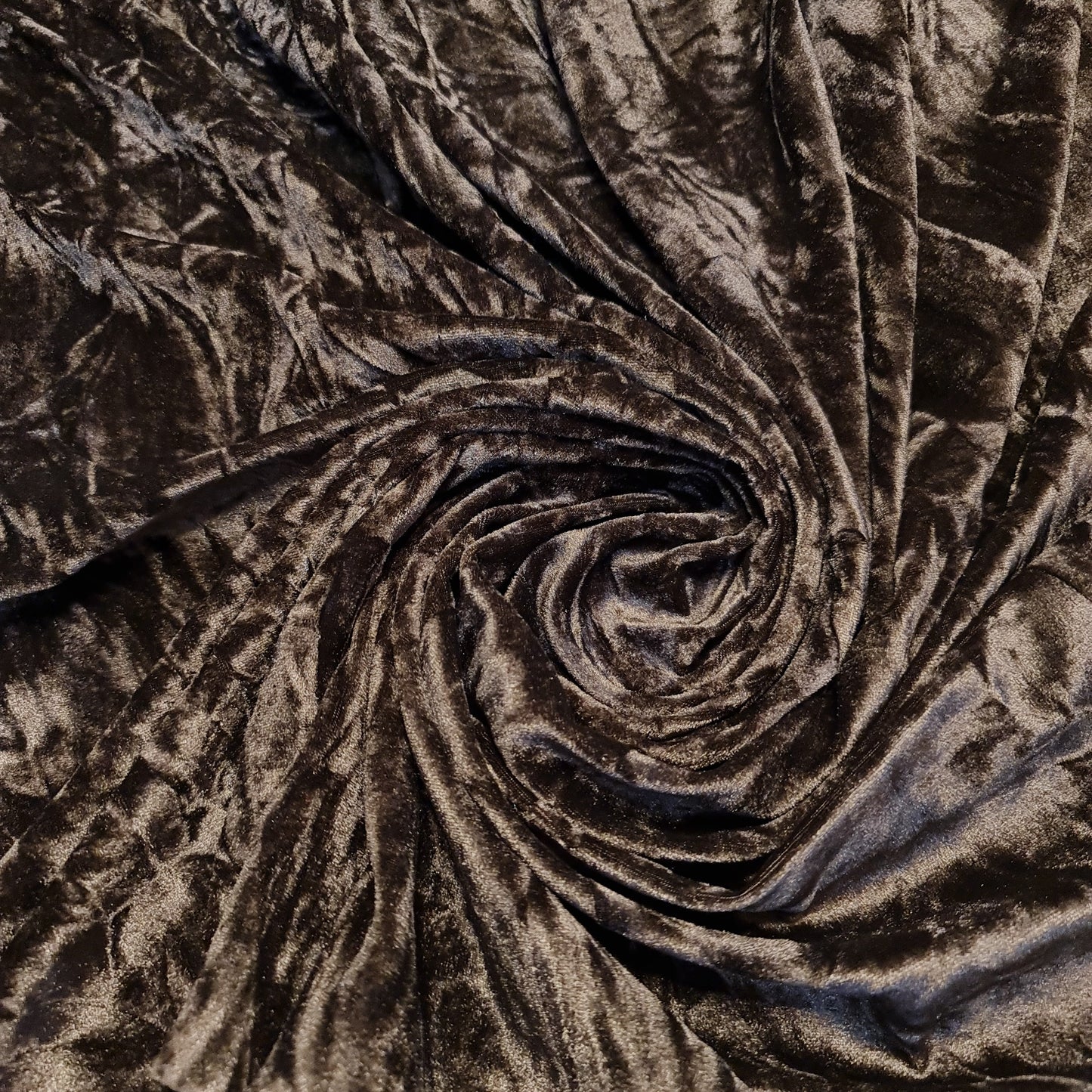 Brown Premium Crushed Velvet Fabric Material Stretch Velour 58.0" (147.3 cm) / 150cm wide by the Meter