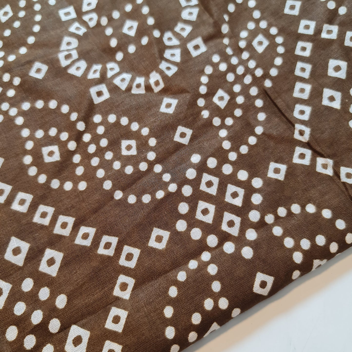 Brown Rajasthani 100% Cotton Lawn Fabric Craft Quilting Patchwork Material By The Meter 44"