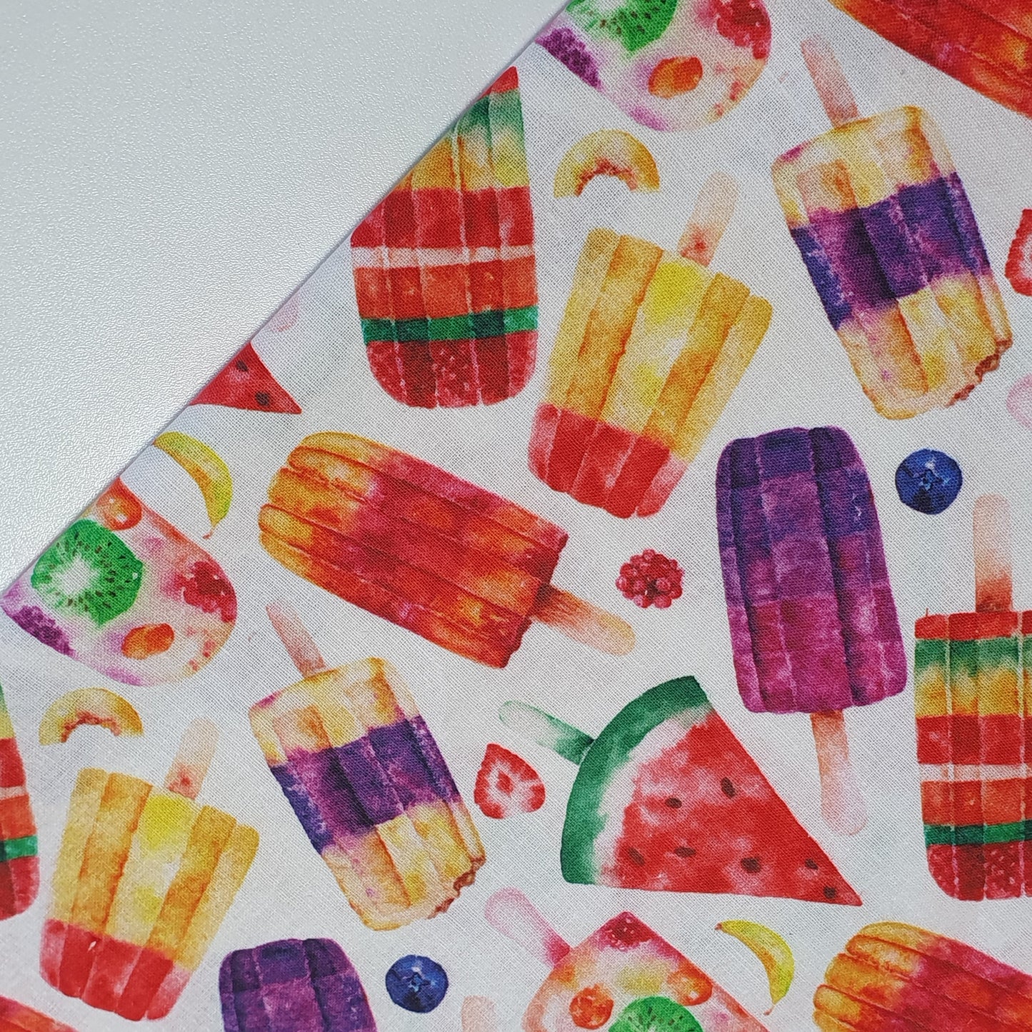 Deliciously Sweet 100% Cotton Fabric: Treats, Fruits & Macarons - 44” Wide for Quilting (Ice Lollies)