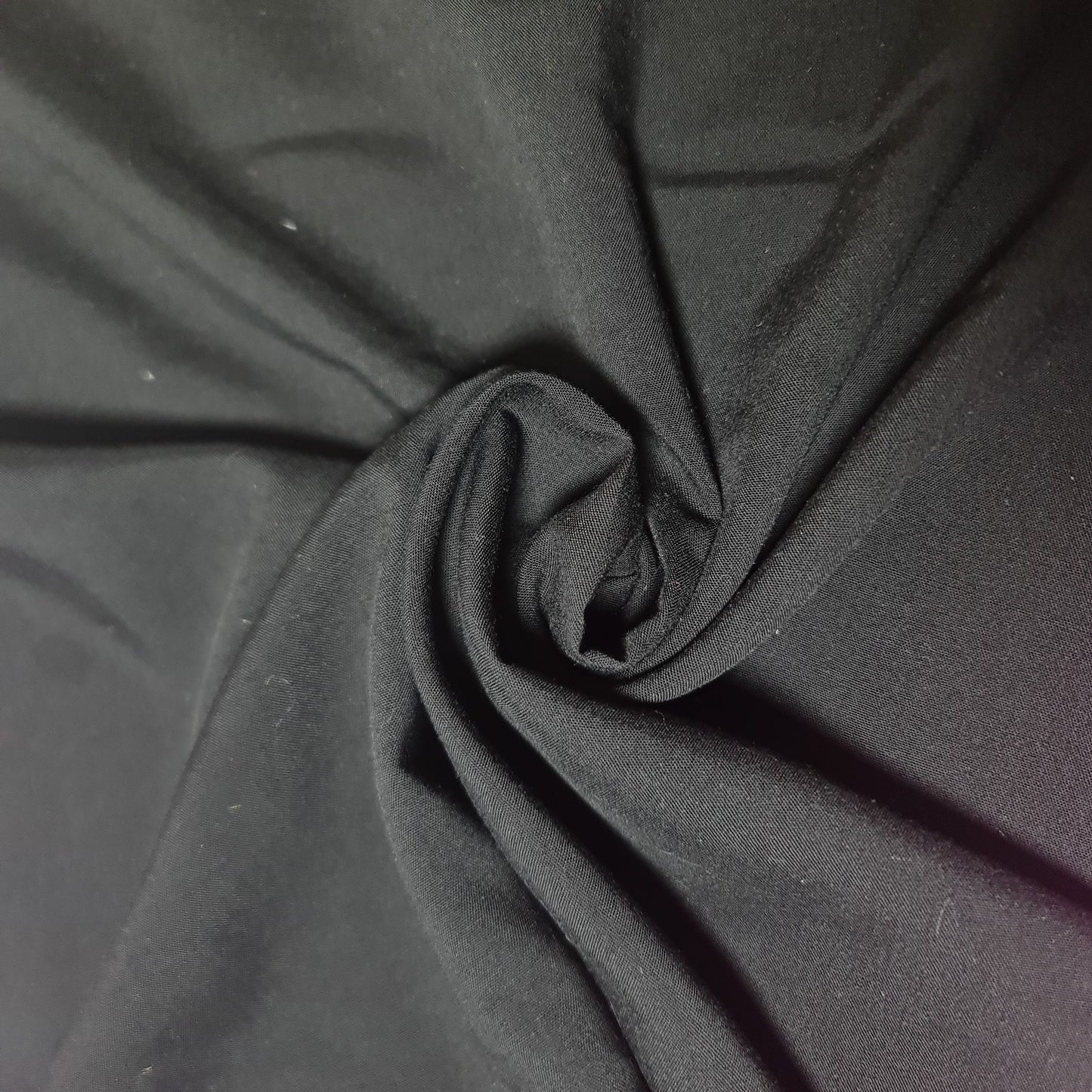 BLACK PLAIN VISCOSE CHALLIS FABRIC SOFT NON STRETCH DRESS CRAFT MATERIAL 58" BY METER