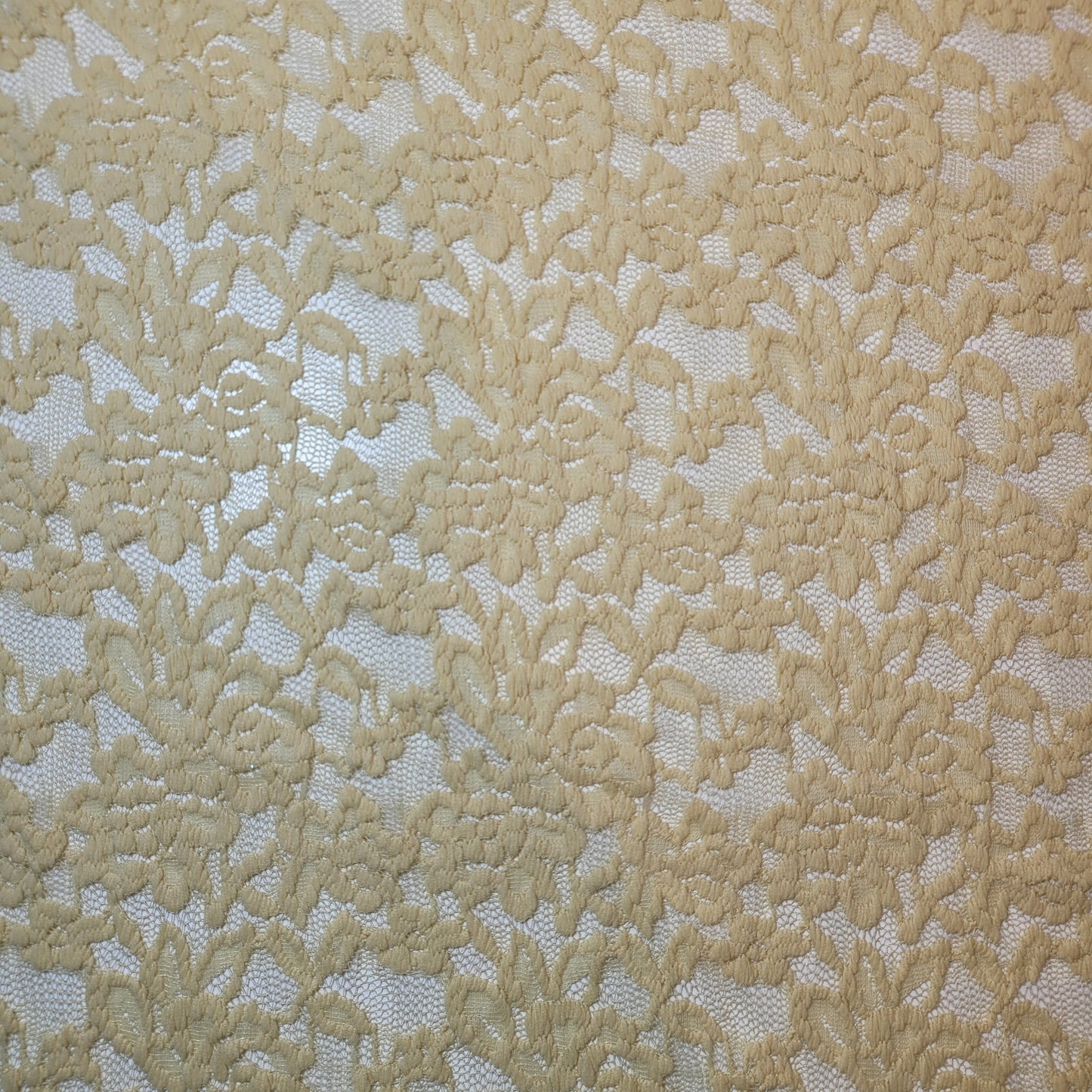 Floral Bridal Lace Fabric – 58" Wide Polyester Mesh & Elastane Blend Dress Material by the Meter