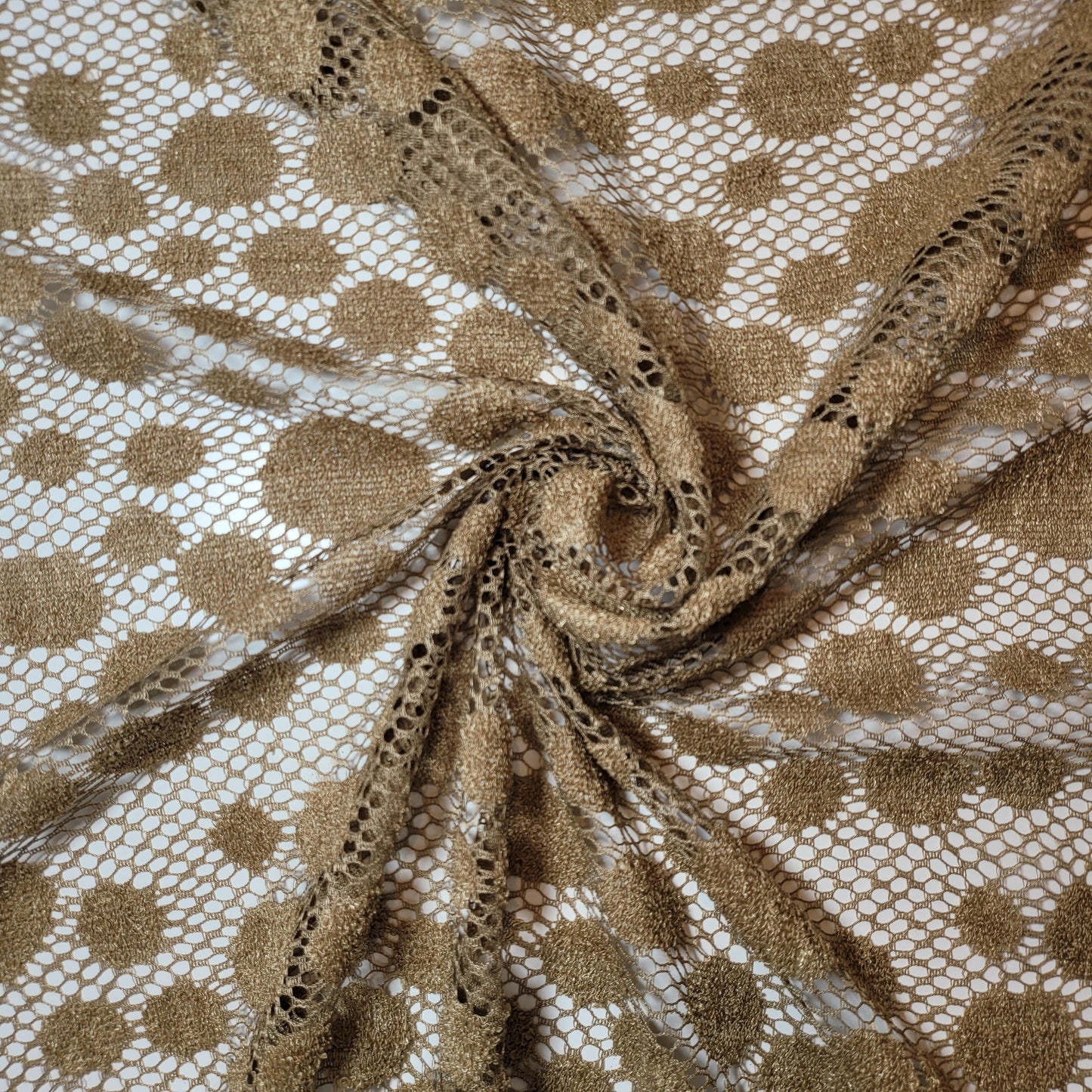 Floral Bridal Lace Fabric – 58" Wide Polyester Mesh & Elastane Blend Dress Material by the Meter