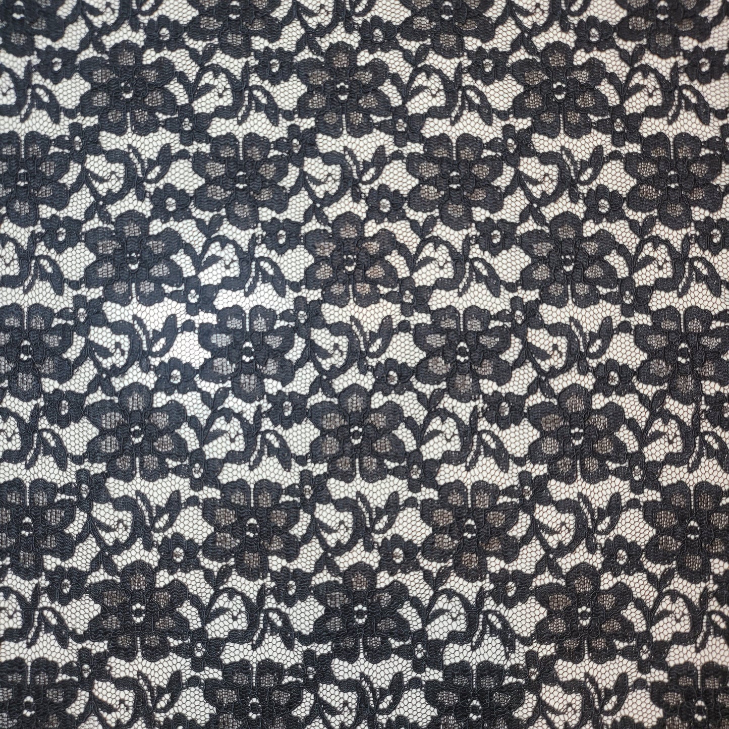 Floral Bridal Lace Fabric – 58" Wide Polyester Mesh & Elastane Blend Dress Material by the Meter