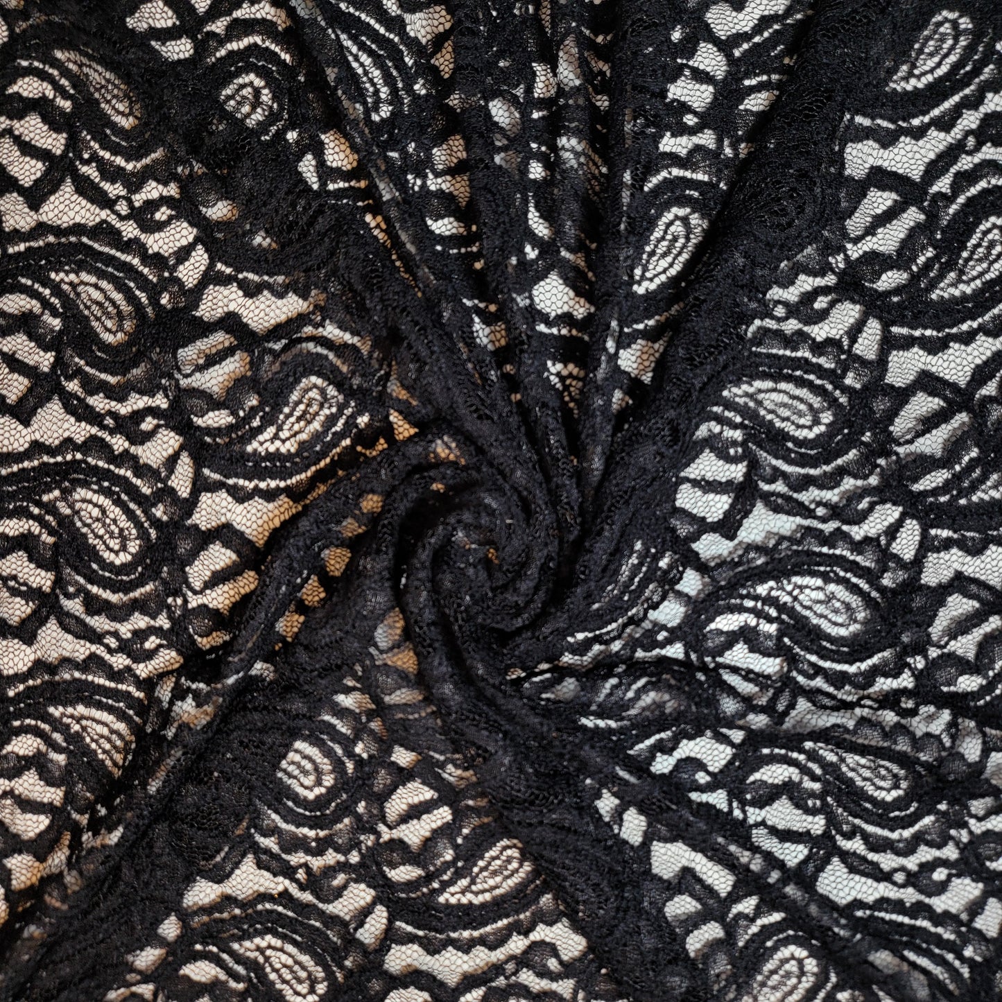Floral Bridal Lace Fabric – 58" Wide Polyester Mesh & Elastane Blend Dress Material by the Meter