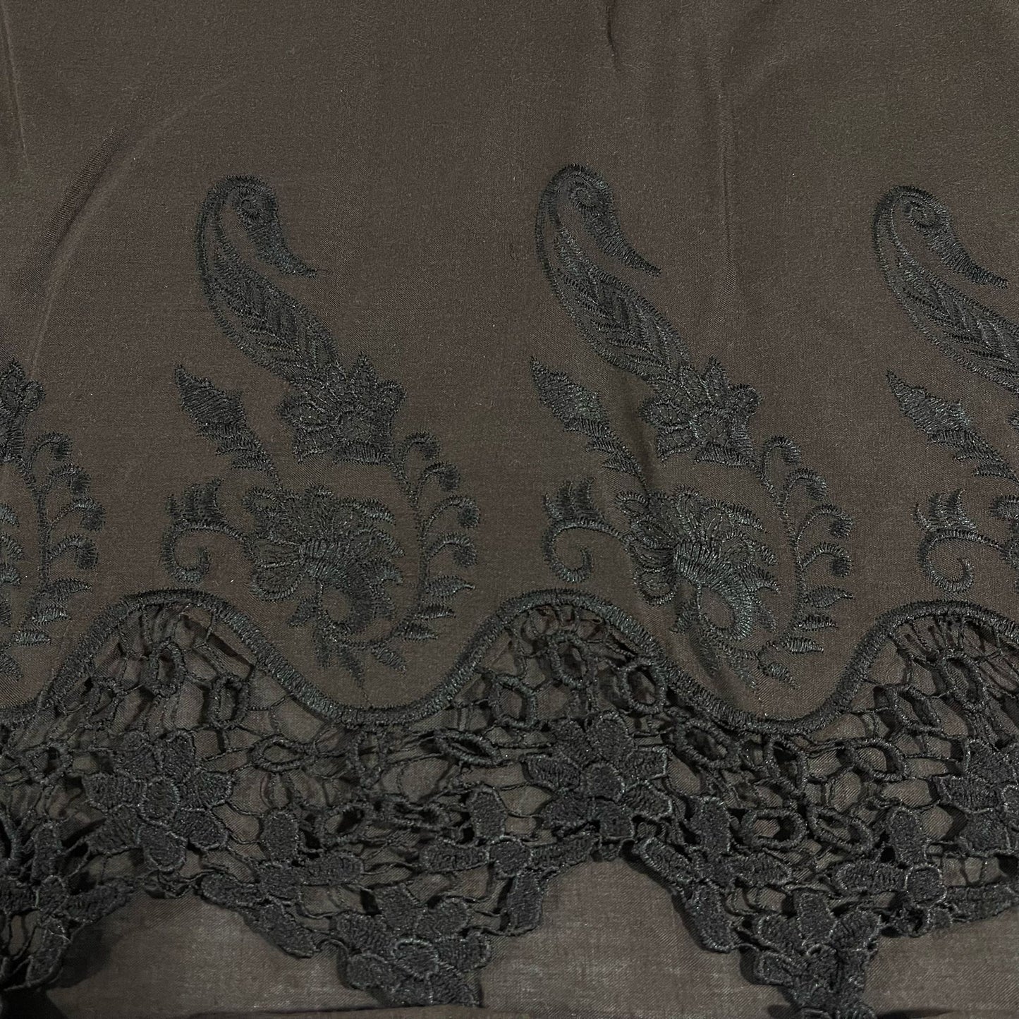 Cotton Floral Embroidery Fabric – Broderie Anglaise Lace Dress & Craft Material, 44" Wide