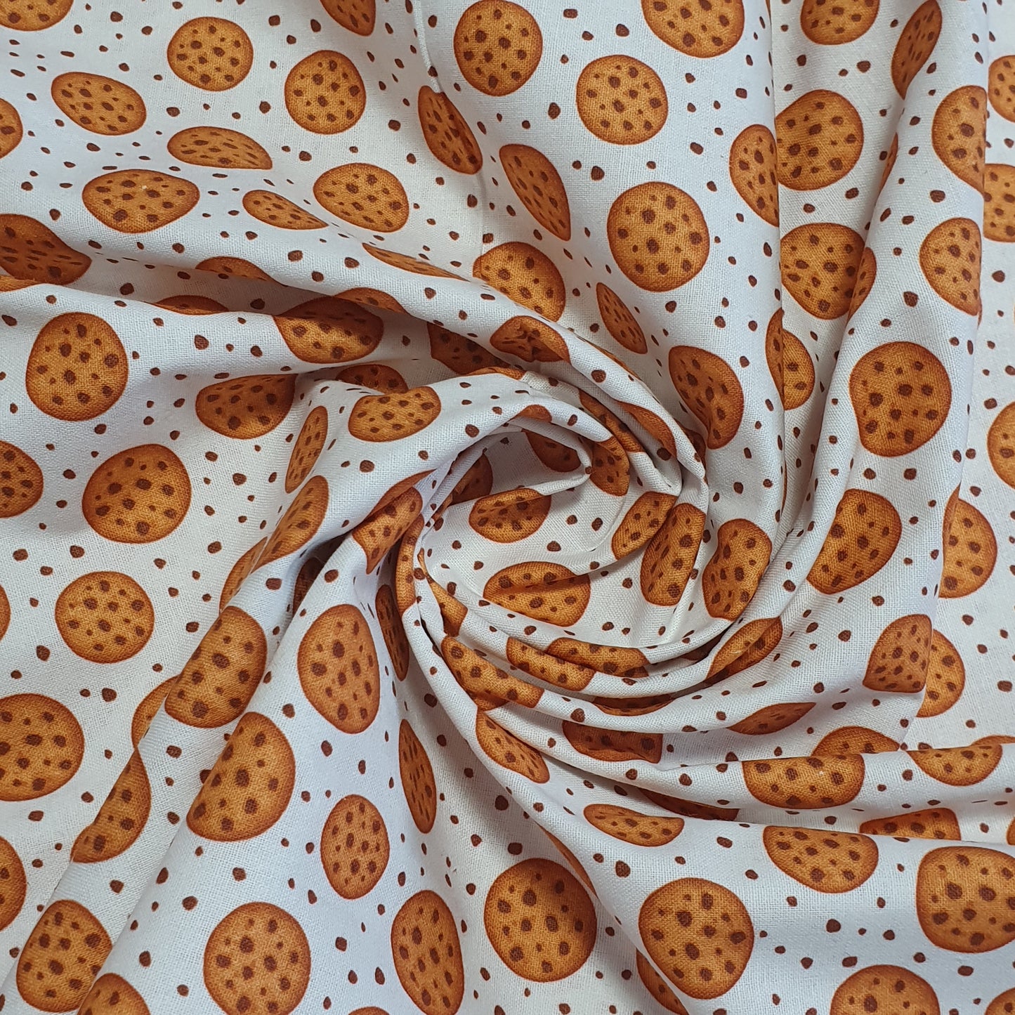 Deliciously Sweet 100% Cotton Fabric: Treats, Fruits & Macarons - 44” Wide for Quilting (Chocolate Chip Cookie)