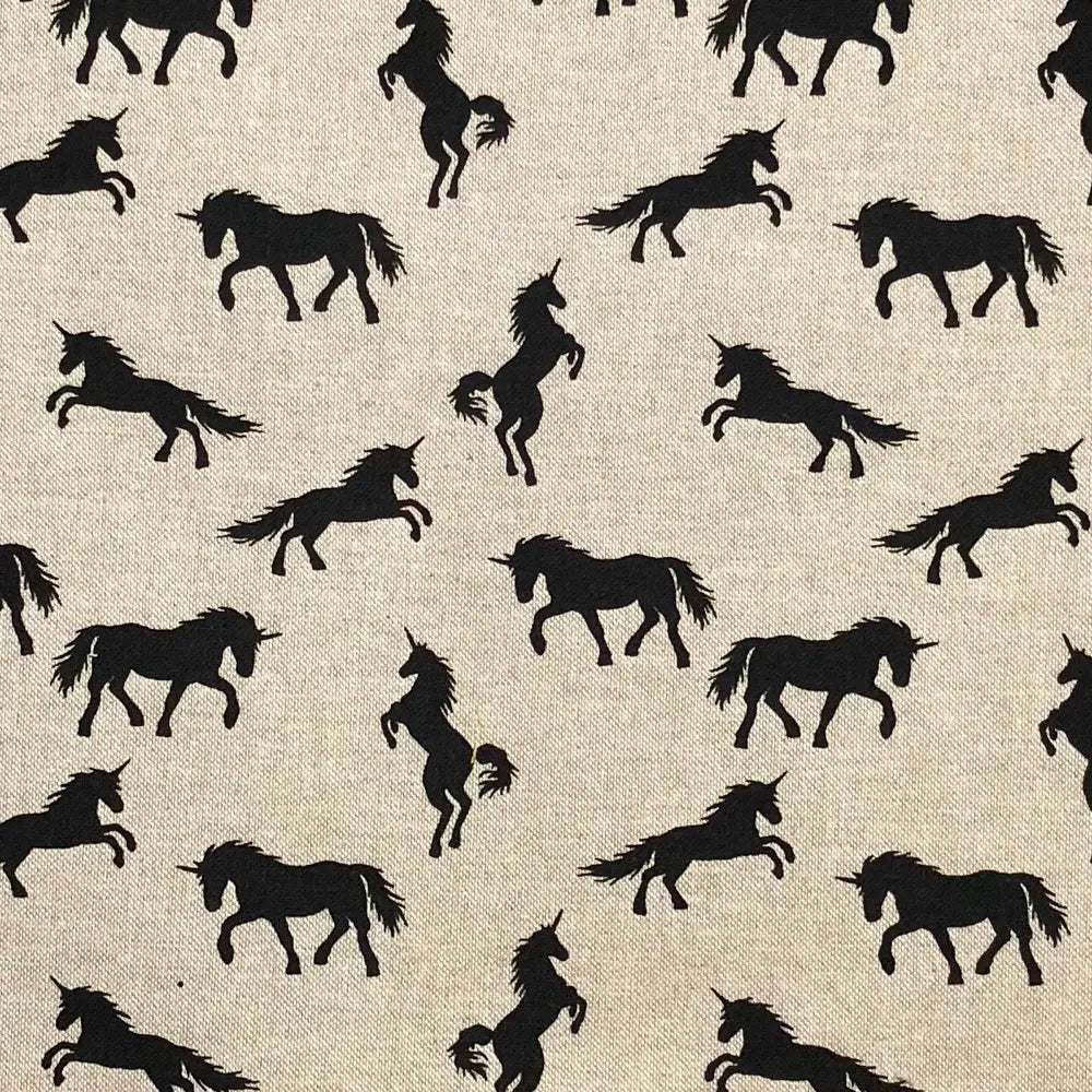 Linen Unicorns Black (CL027)