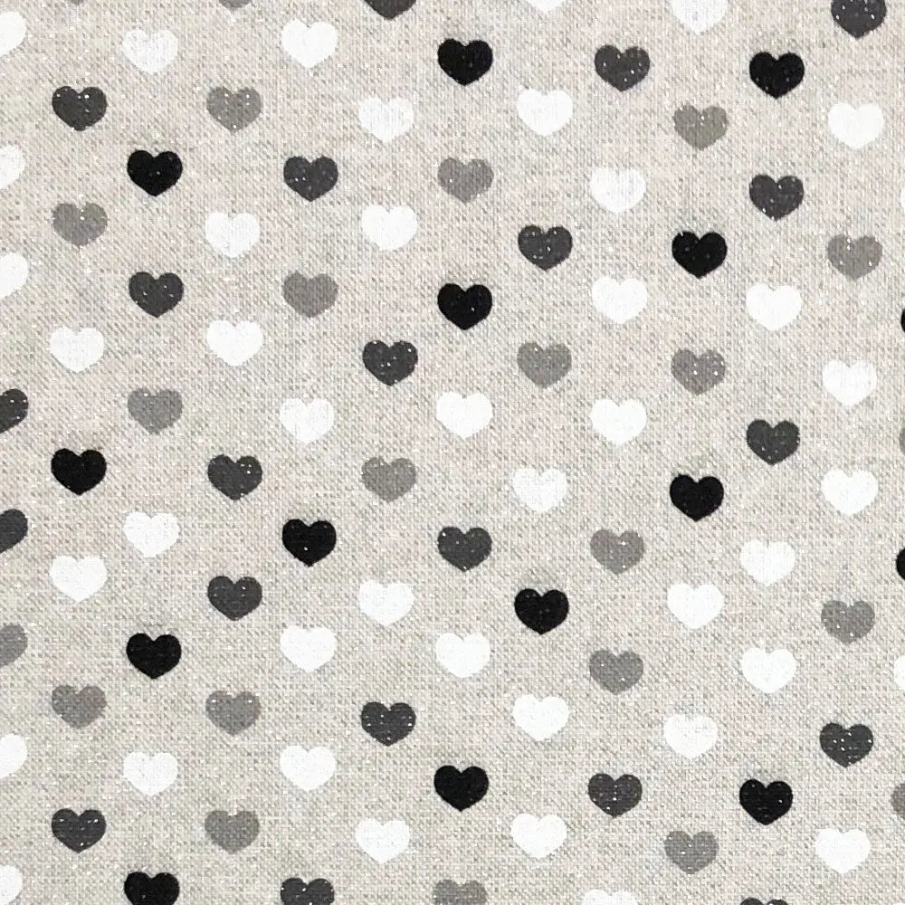 Sparkle Linen Hearts Mono (CLS005)