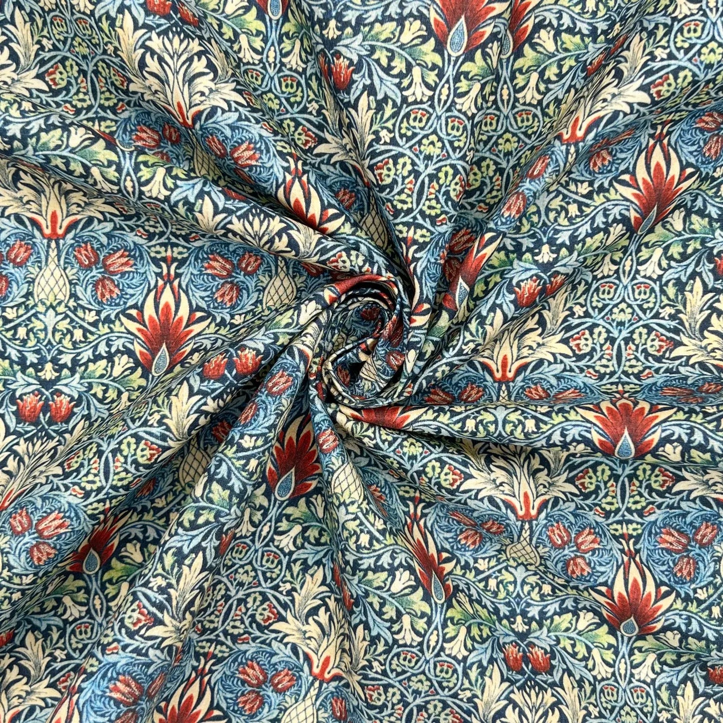 100% Cotton Percale Fabric | 44" (112cm) Wide Lightweight 200 Thread Count Dressmaking & Craft Material β William Morris Designs β Sold by the Meter