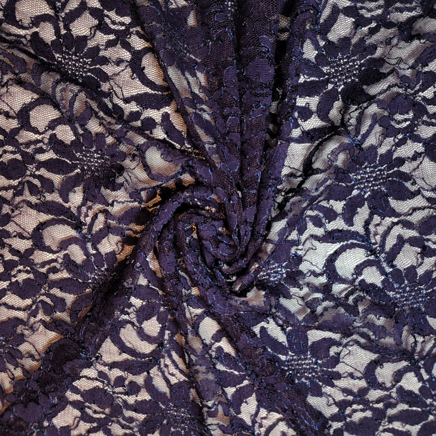 Floral Bridal Lace Fabric – 58" Wide Polyester Mesh & Elastane Blend Dress Material by the Meter