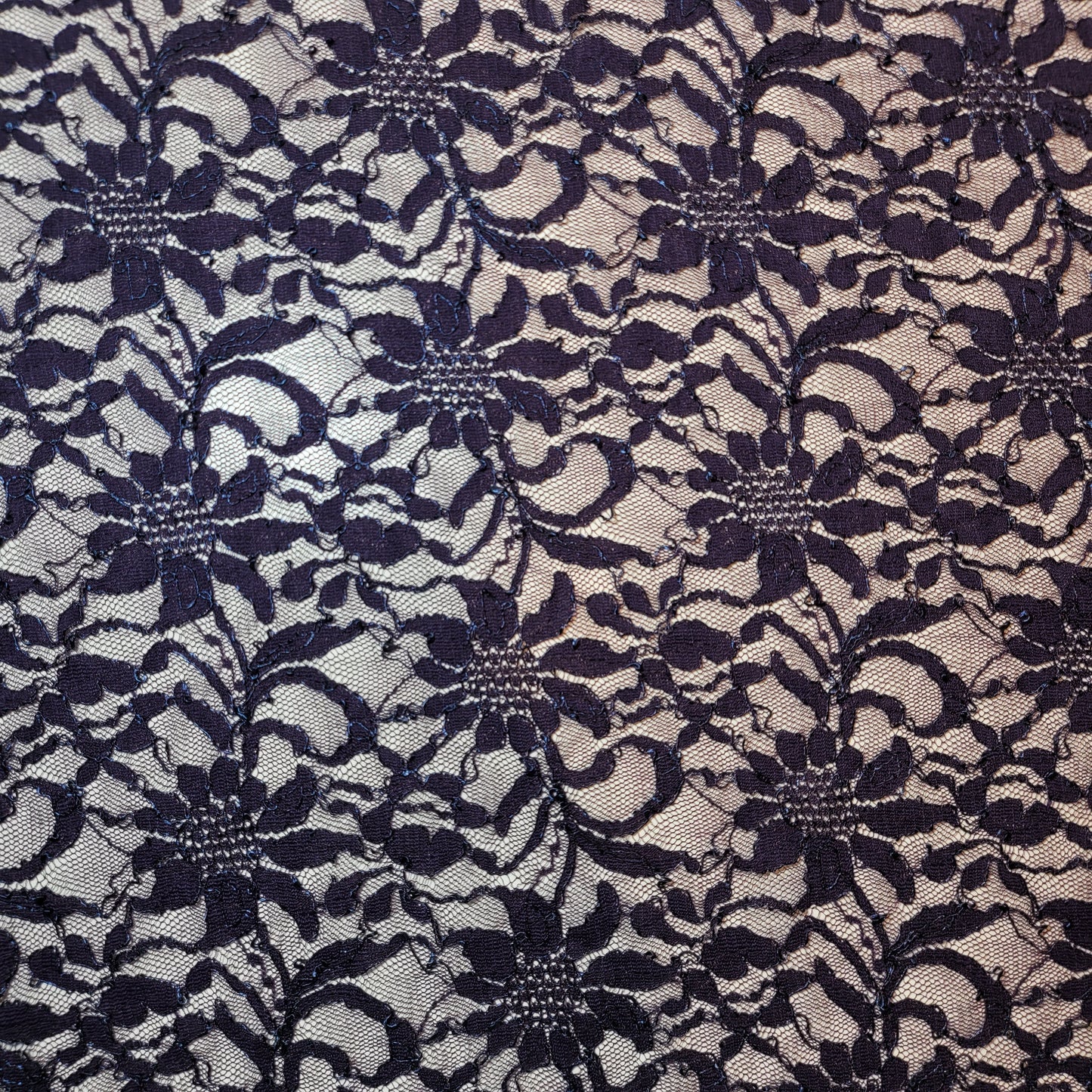 Floral Bridal Lace Fabric – 58" Wide Polyester Mesh & Elastane Blend Dress Material by the Meter