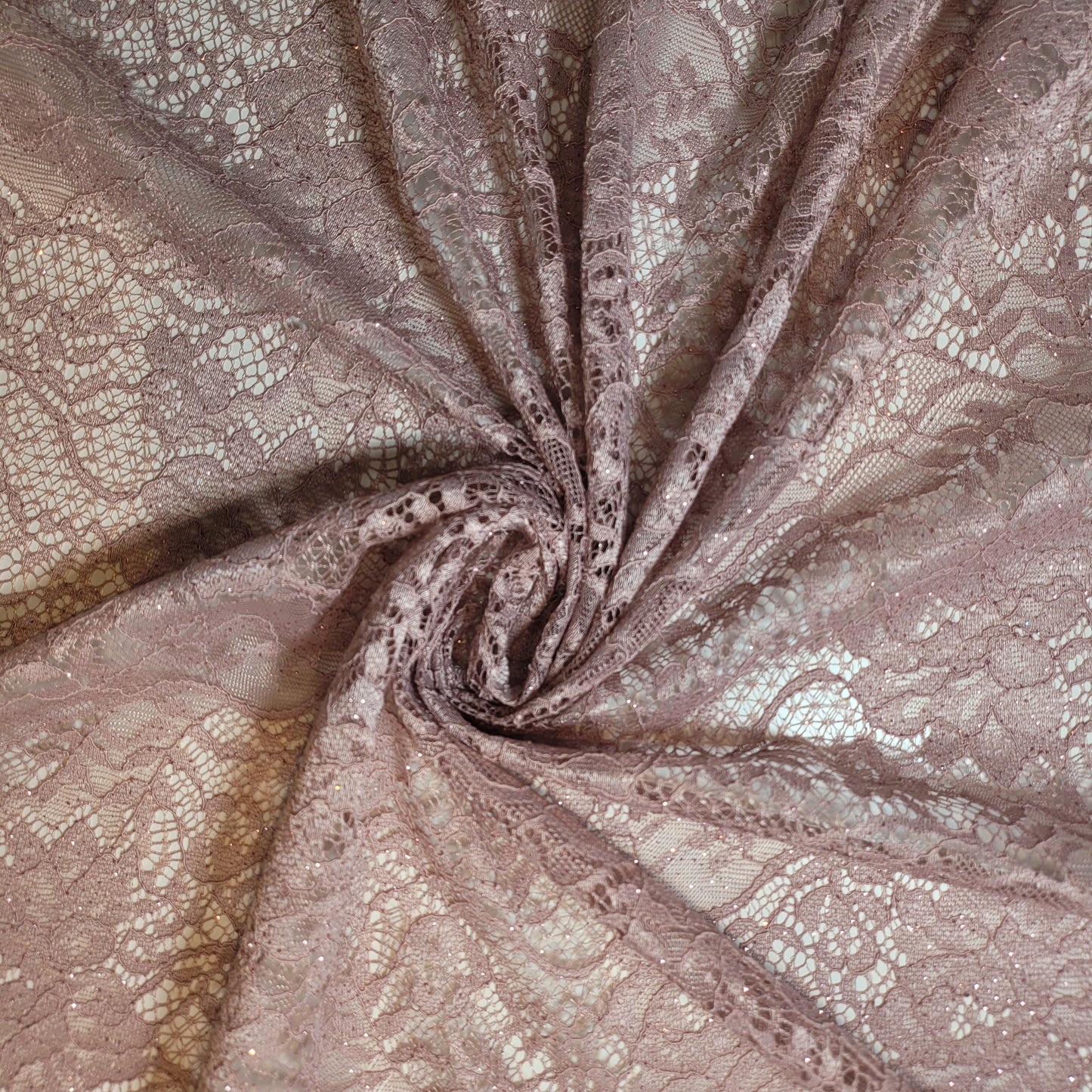 Floral Bridal Lace Fabric – 58" Wide Polyester Mesh & Elastane Blend Dress Material by the Meter