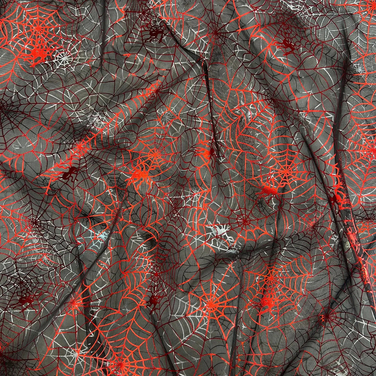 Spooky Spiders Red & Silver (ORGFOI005)