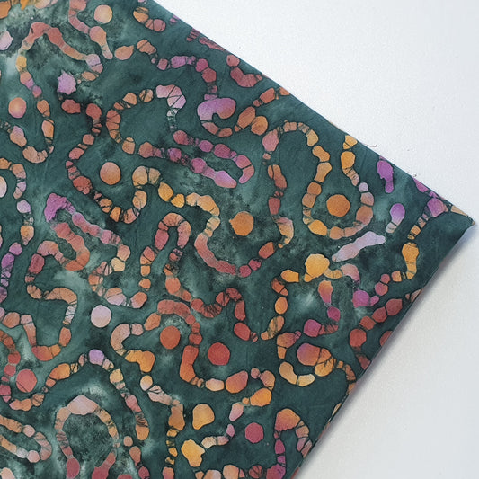 100% Cotton Batik Fabric – Hand-Dyed Multicolour Artisan Print Patchwork & Craft Material 44" Wide