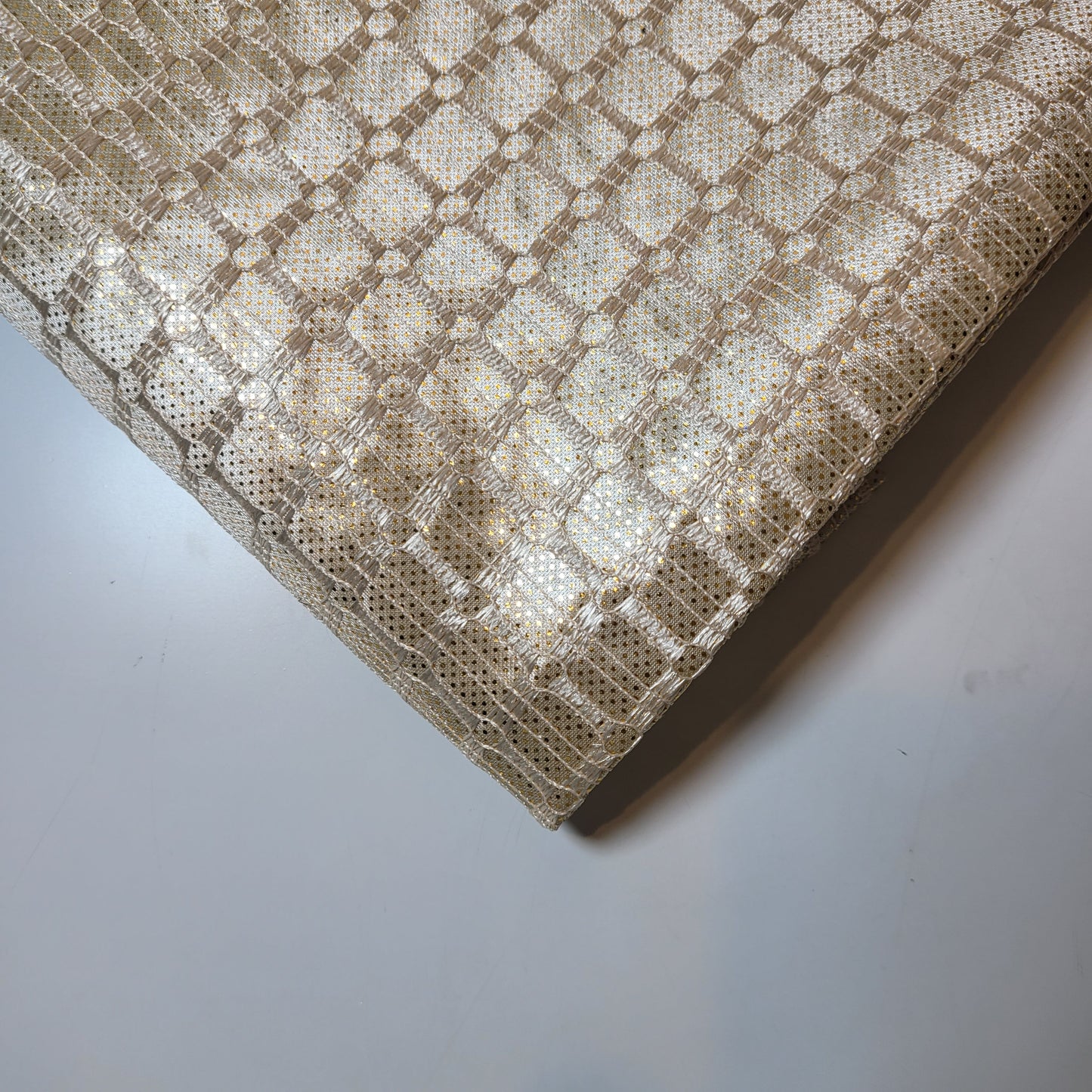 Floral Bridal Lace Fabric – 58" Wide Polyester Mesh & Elastane Blend Dress Material by the Meter