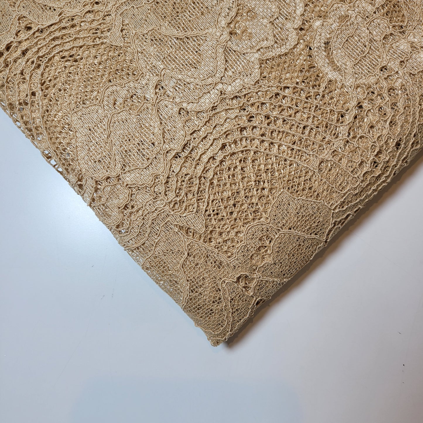 Floral Bridal Lace Fabric – 58" Wide Polyester Mesh & Elastane Blend Dress Material by the Meter