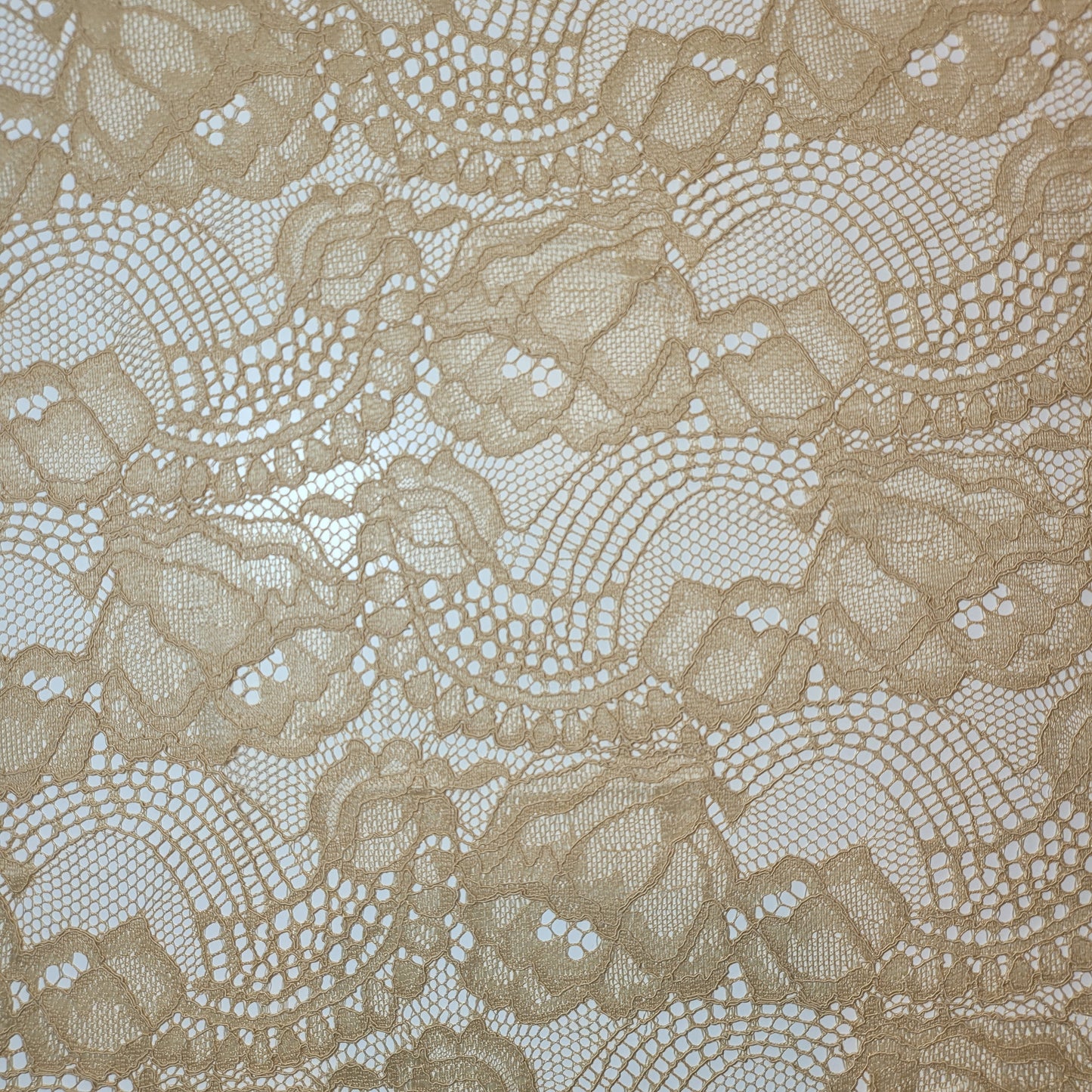 Floral Bridal Lace Fabric – 58" Wide Polyester Mesh & Elastane Blend Dress Material by the Meter