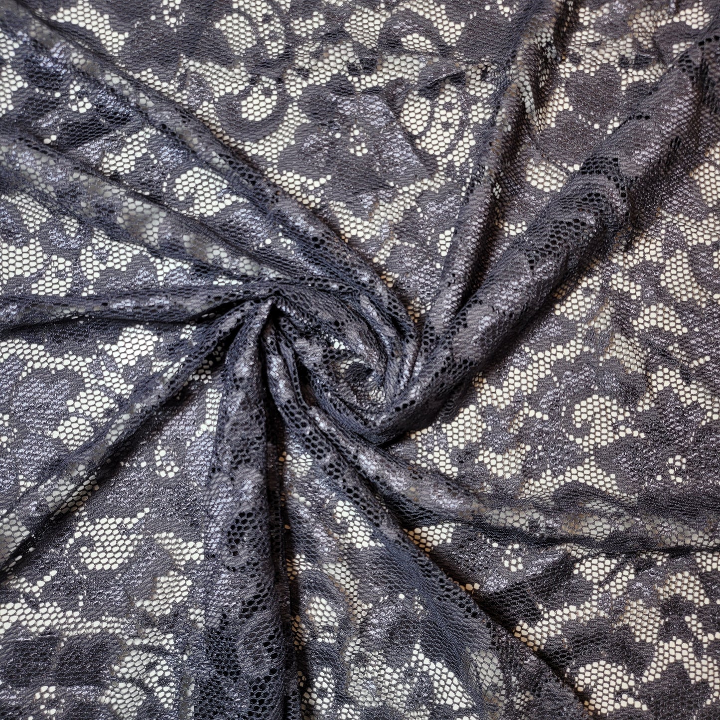 Floral Bridal Lace Fabric – 58" Wide Polyester Mesh & Elastane Blend Dress Material by the Meter