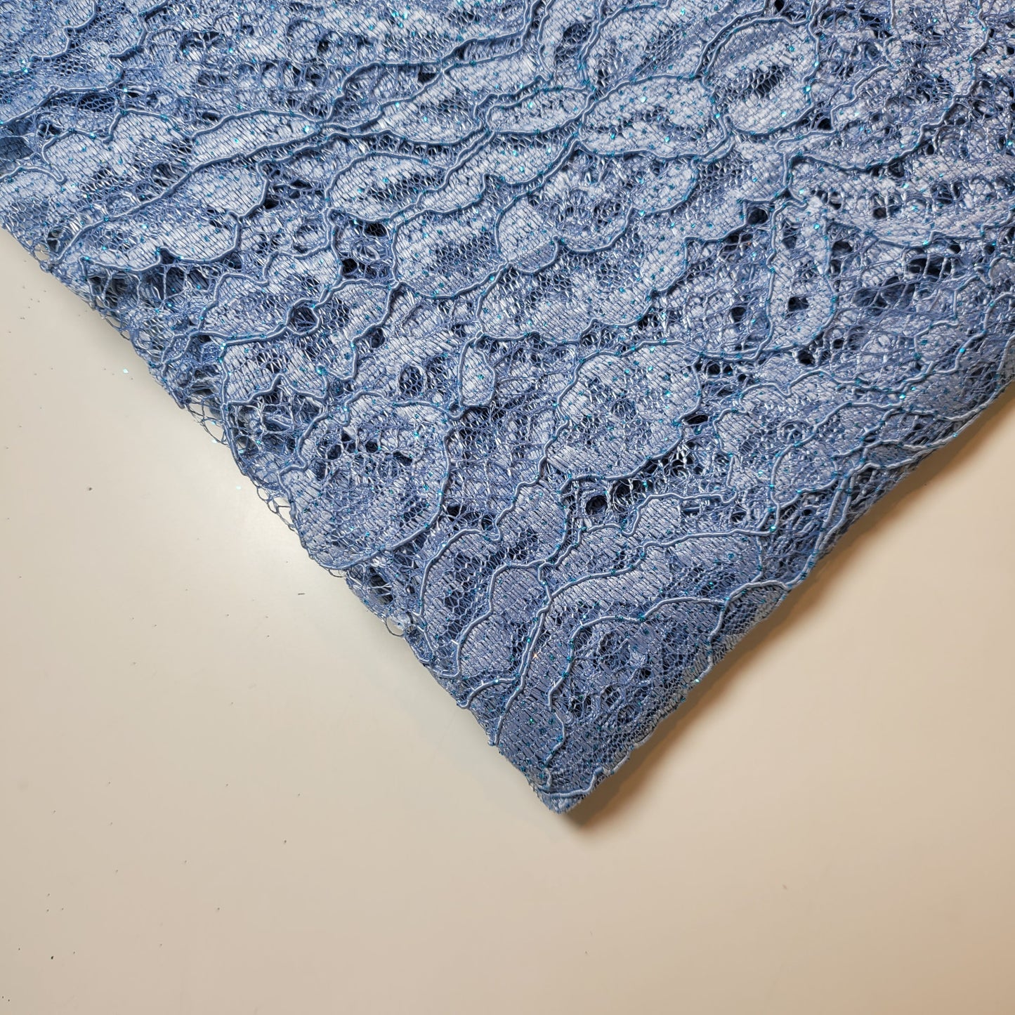 Floral Bridal Lace Fabric – 58" Wide Polyester Mesh & Elastane Blend Dress Material by the Meter