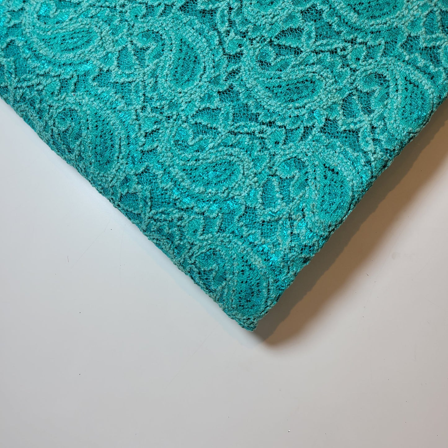 Floral Bridal Lace Fabric – 58" Wide Polyester Mesh & Elastane Blend Dress Material by the Meter