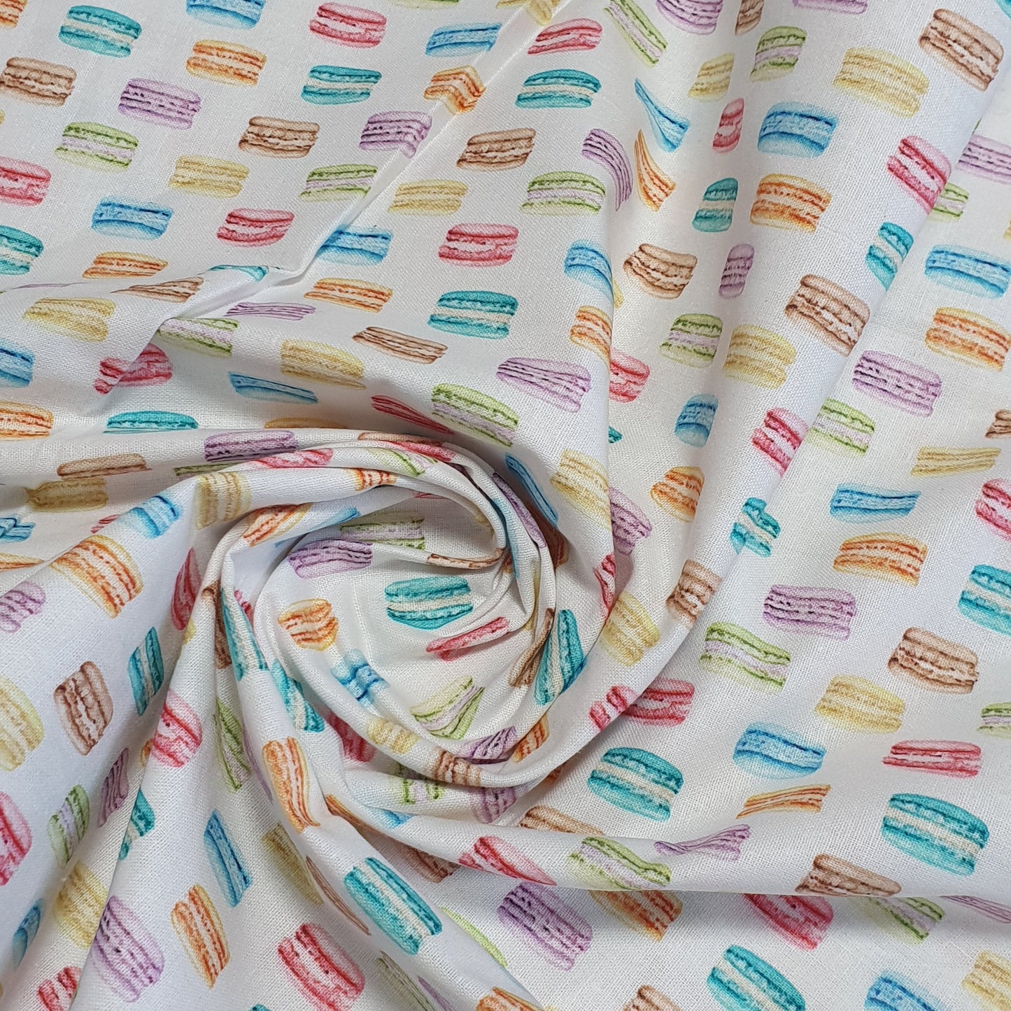 Deliciously Sweet 100% Cotton Fabric: Treats, Fruits & Macarons - 44” Wide for Quilting (Macrons)