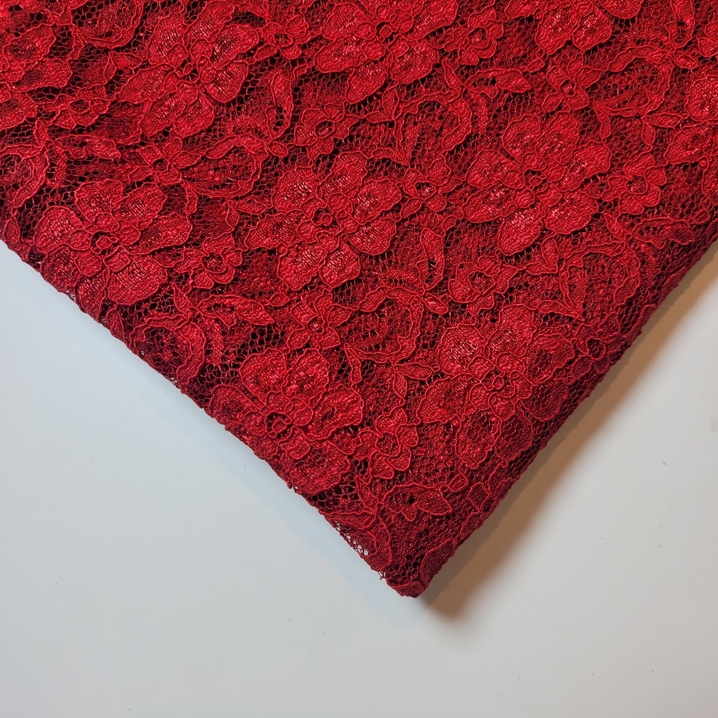 Floral Bridal Lace Fabric – 58" Wide Polyester Mesh & Elastane Blend Dress Material by the Meter