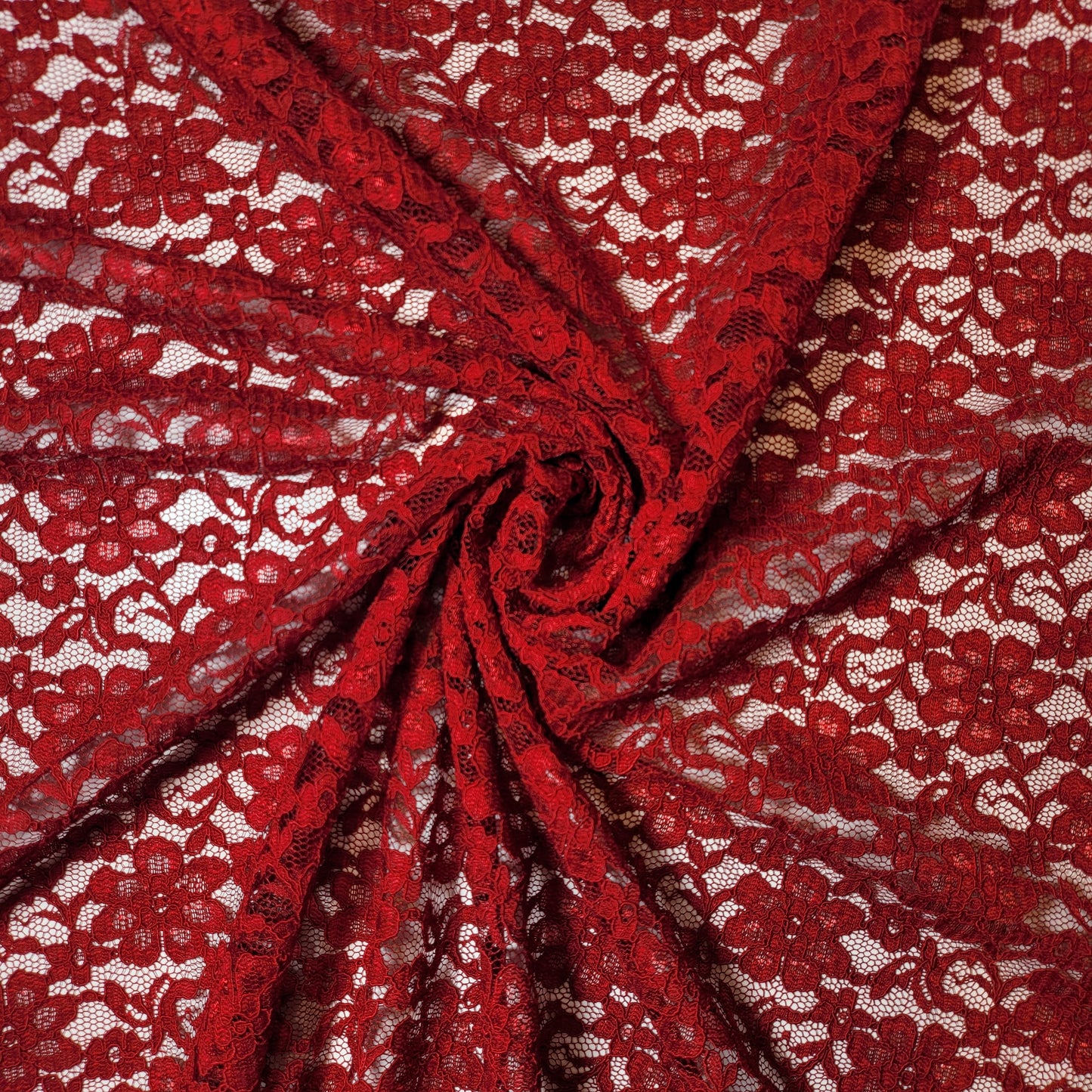 Floral Bridal Lace Fabric – 58" Wide Polyester Mesh & Elastane Blend Dress Material by the Meter