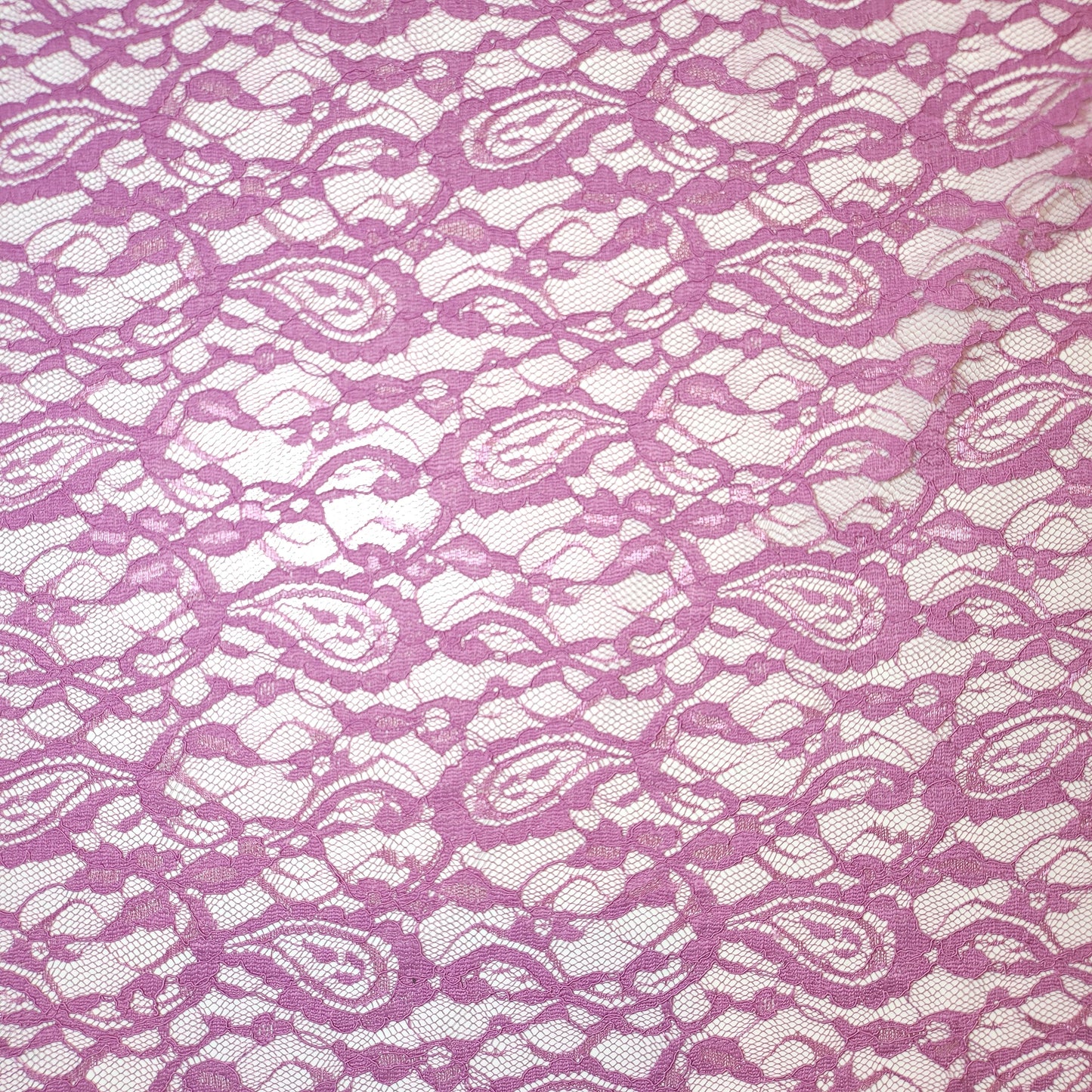 Floral Bridal Lace Fabric – 58" Wide Polyester Mesh & Elastane Blend Dress Material by the Meter