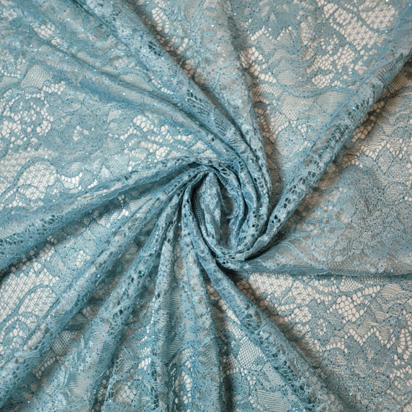 Floral Bridal Lace Fabric – 58" Wide Polyester Mesh & Elastane Blend Dress Material by the Meter