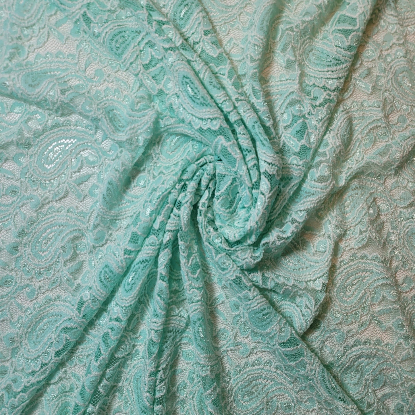 Floral Bridal Lace Fabric – 58" Wide Polyester Mesh & Elastane Blend Dress Material by the Meter