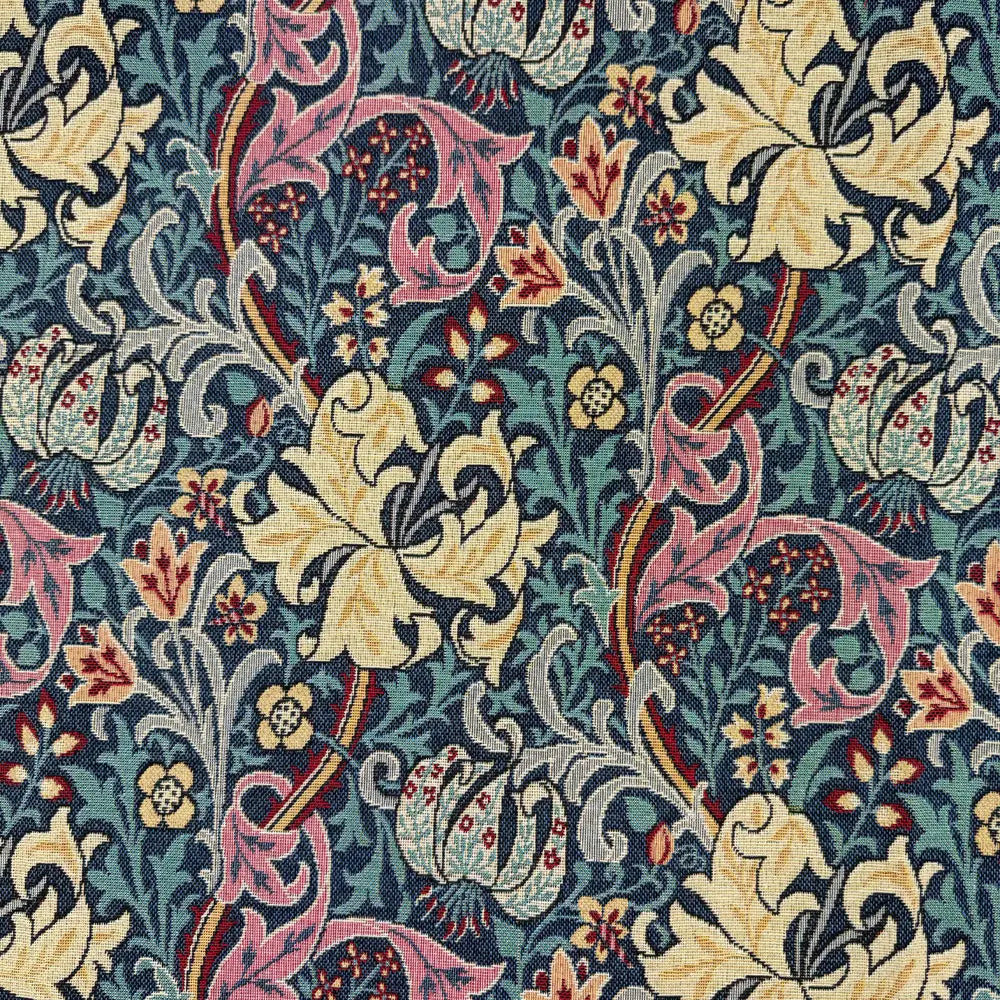 William Morris Tapestry Fabric – Luxury Cotton Rich Side-Matching 55" (140cm) Wide – 15M Roll