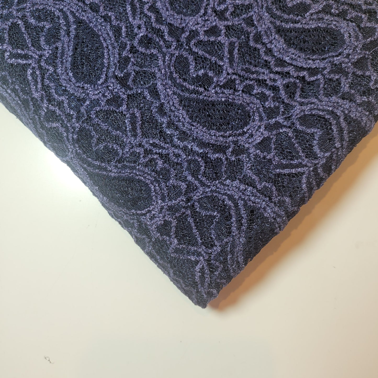 Floral Bridal Lace Fabric – 58" Wide Polyester Mesh & Elastane Blend Dress Material by the Meter