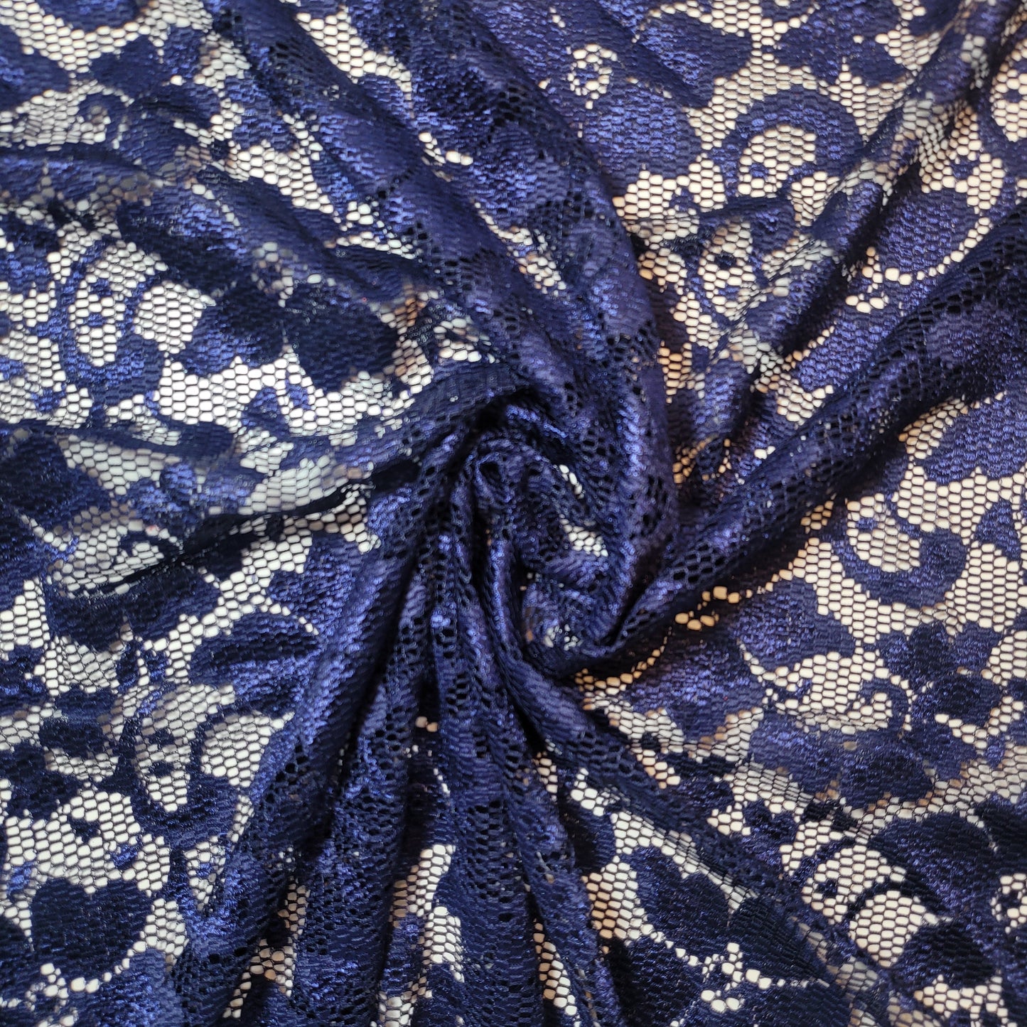 Floral Bridal Lace Fabric – 58" Wide Polyester Mesh & Elastane Blend Dress Material by the Meter