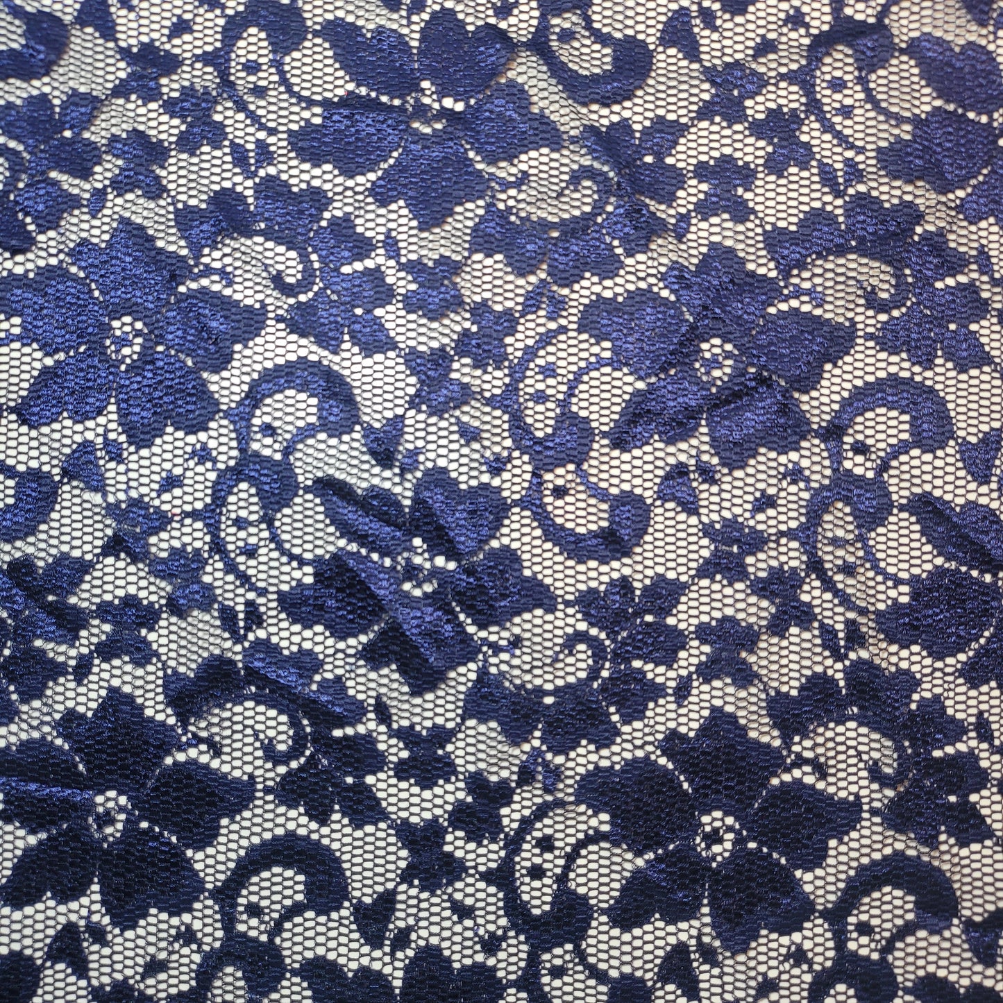 Floral Bridal Lace Fabric – 58" Wide Polyester Mesh & Elastane Blend Dress Material by the Meter