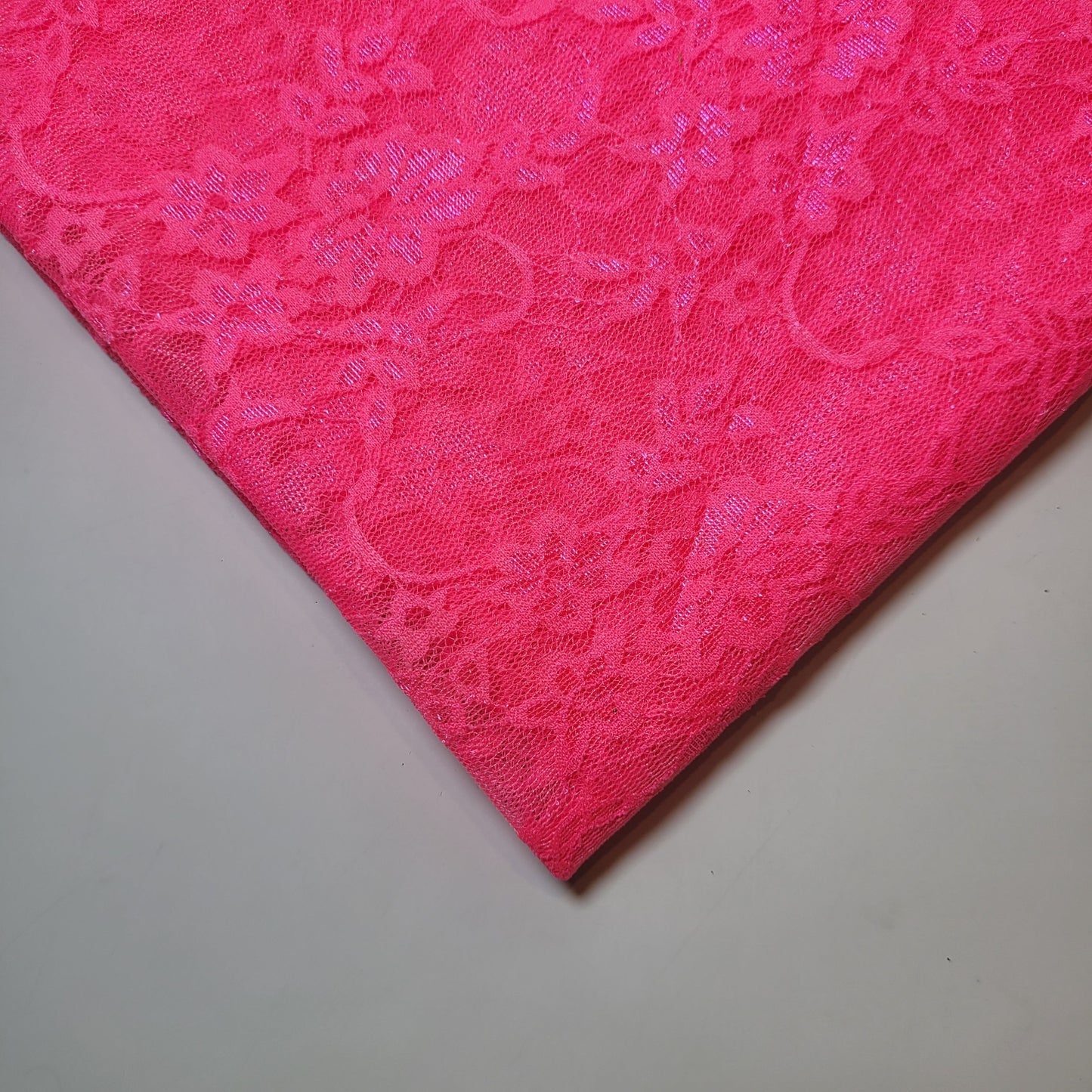 Floral Bridal Lace Fabric – 58" Wide Polyester Mesh & Elastane Blend Dress Material by the Meter