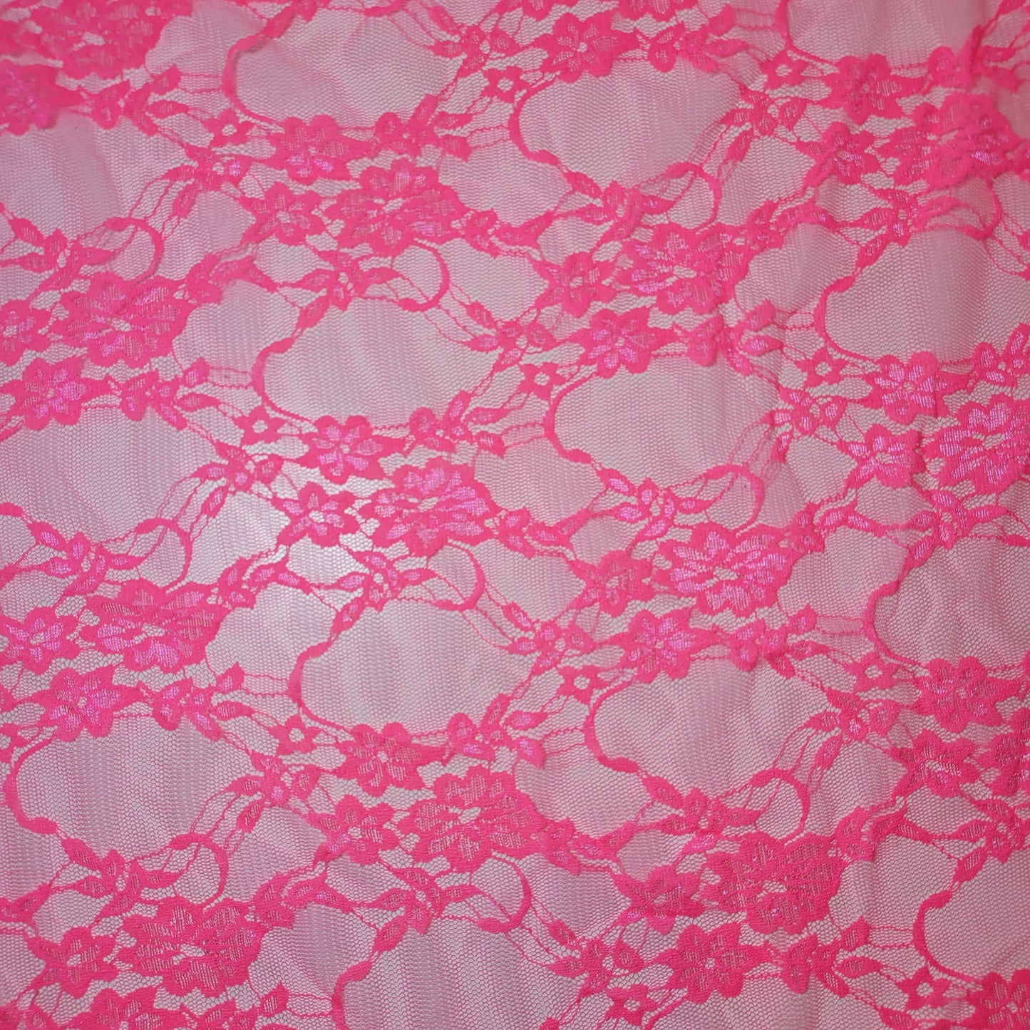 Floral Bridal Lace Fabric – 58" Wide Polyester Mesh & Elastane Blend Dress Material by the Meter