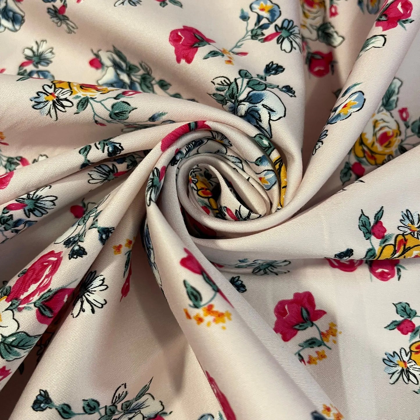 Roses Cotton Sateen Stretch Woven Fabric | Dress, Craft & Costume Material 58" (147cm) Wide β Sold by the Meter