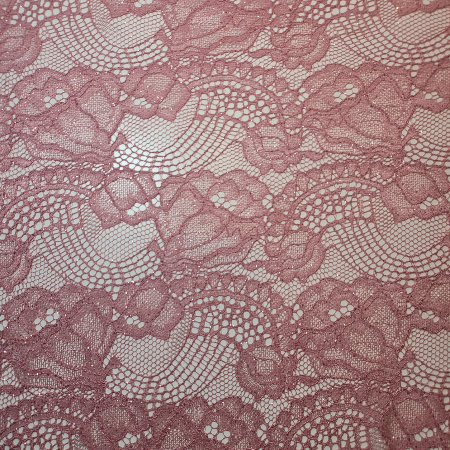 Floral Bridal Lace Fabric – 58" Wide Polyester Mesh & Elastane Blend Dress Material by the Meter