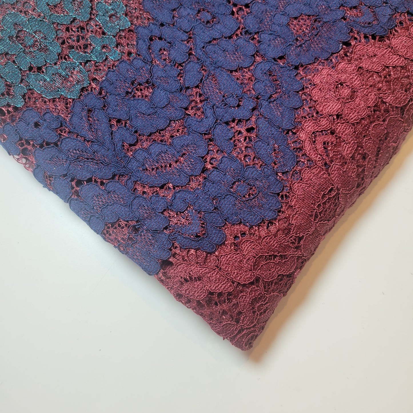 Floral Bridal Lace Fabric – 58" Wide Polyester Mesh & Elastane Blend Dress Material by the Meter