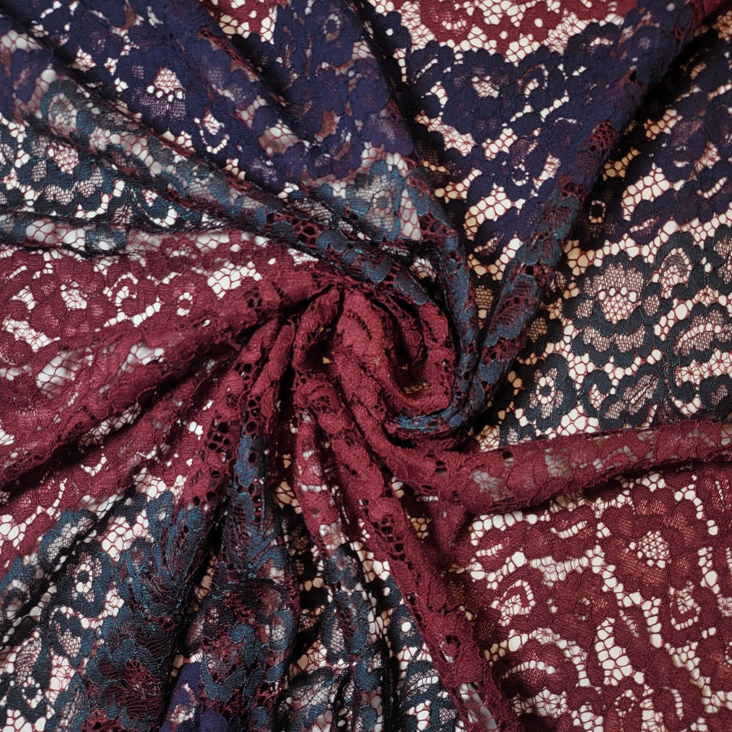 Floral Bridal Lace Fabric – 58" Wide Polyester Mesh & Elastane Blend Dress Material by the Meter