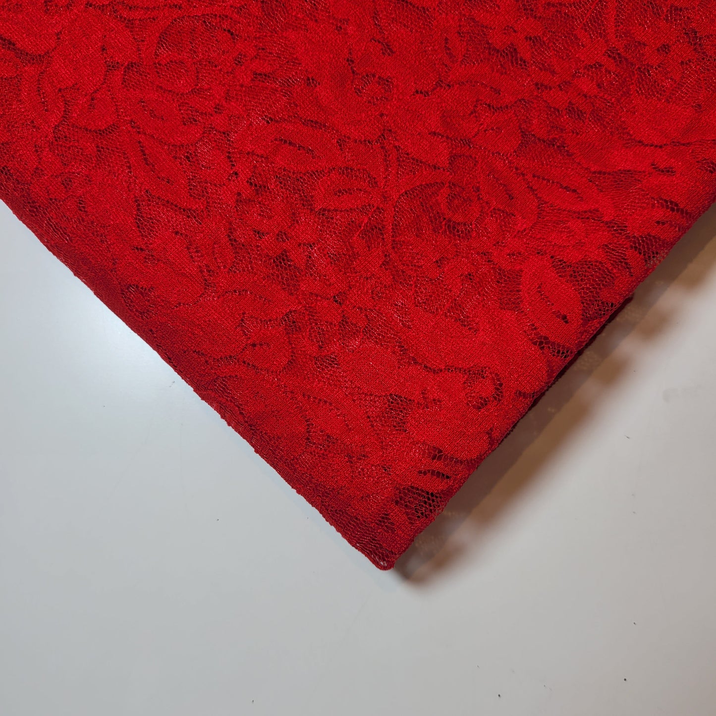 Floral Bridal Lace Fabric – 58" Wide Polyester Mesh & Elastane Blend Dress Material by the Meter