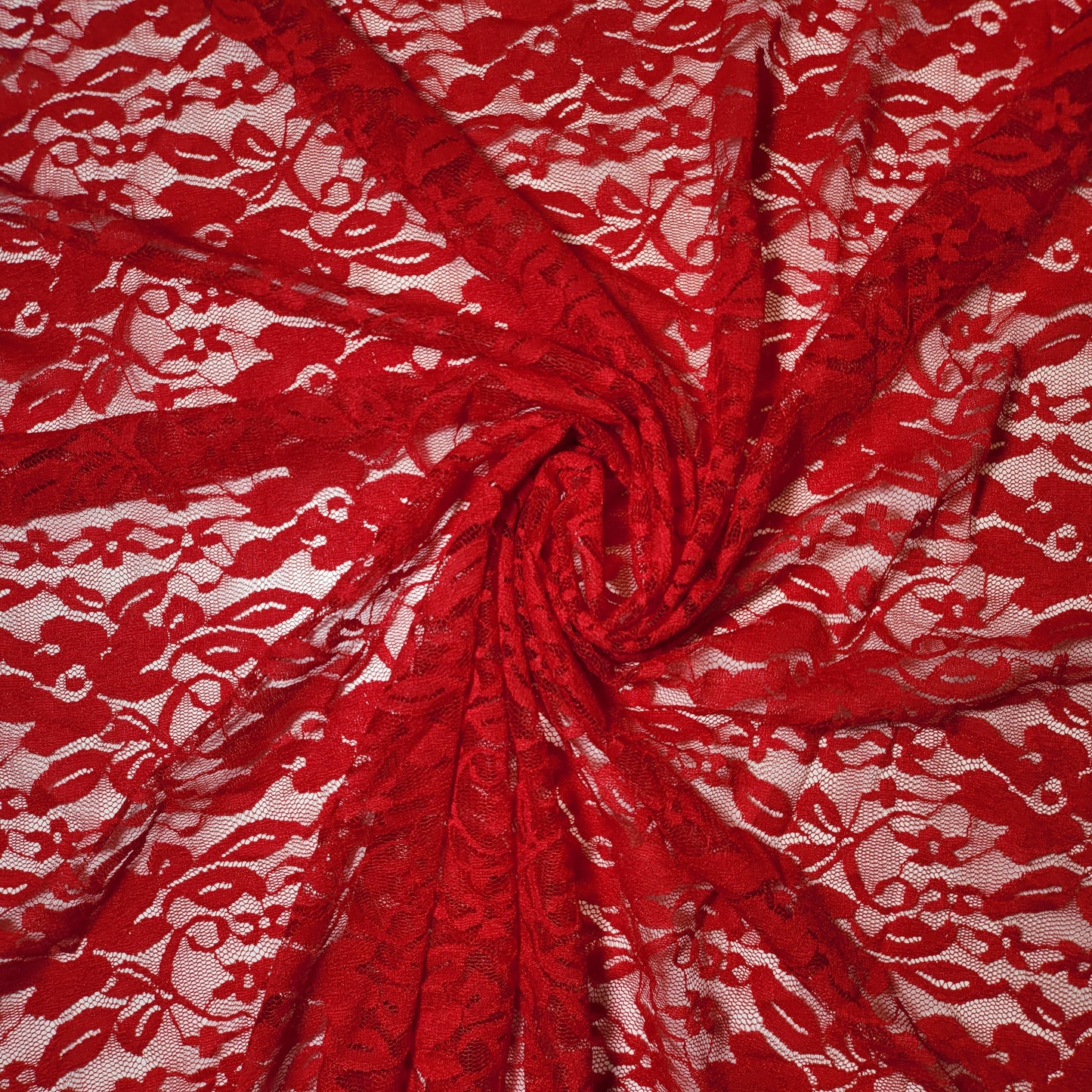 Floral Bridal Lace Fabric – 58" Wide Polyester Mesh & Elastane Blend Dress Material by the Meter