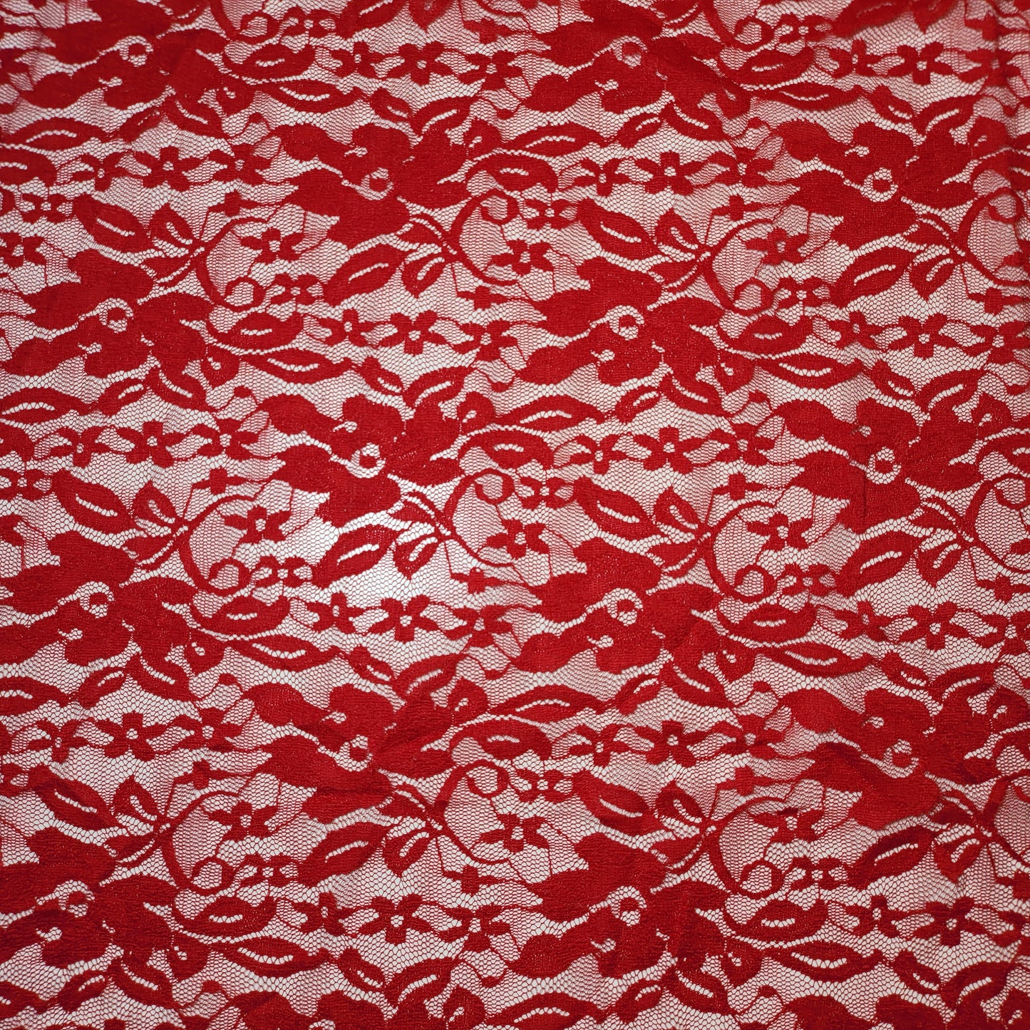 Floral Bridal Lace Fabric – 58" Wide Polyester Mesh & Elastane Blend Dress Material by the Meter