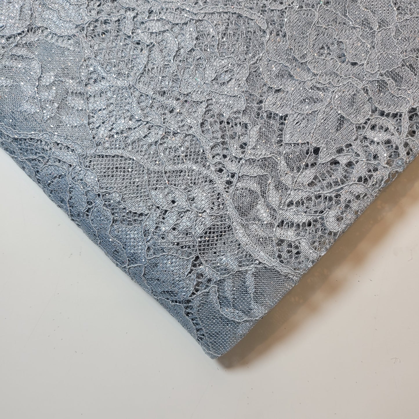 Floral Bridal Lace Fabric – 58" Wide Polyester Mesh & Elastane Blend Dress Material by the Meter