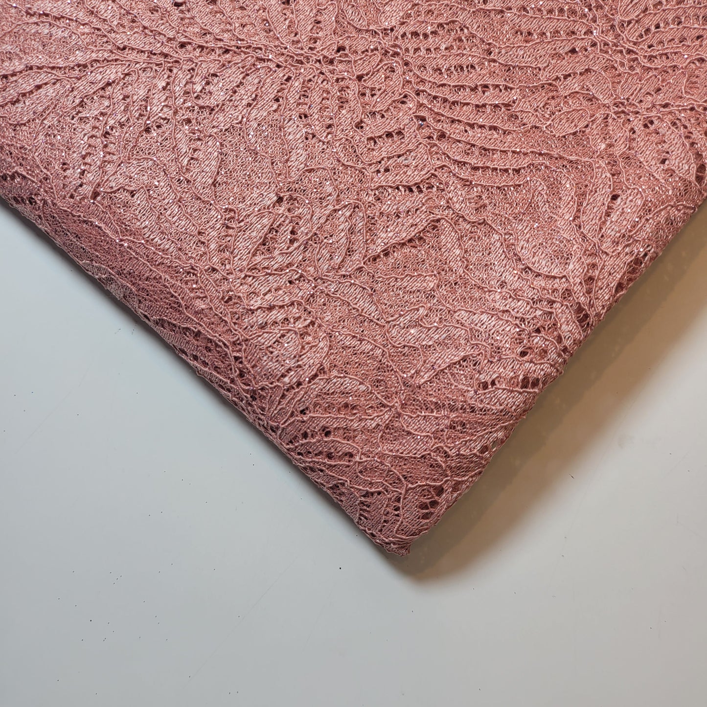 Floral Bridal Lace Fabric – 58" Wide Polyester Mesh & Elastane Blend Dress Material by the Meter