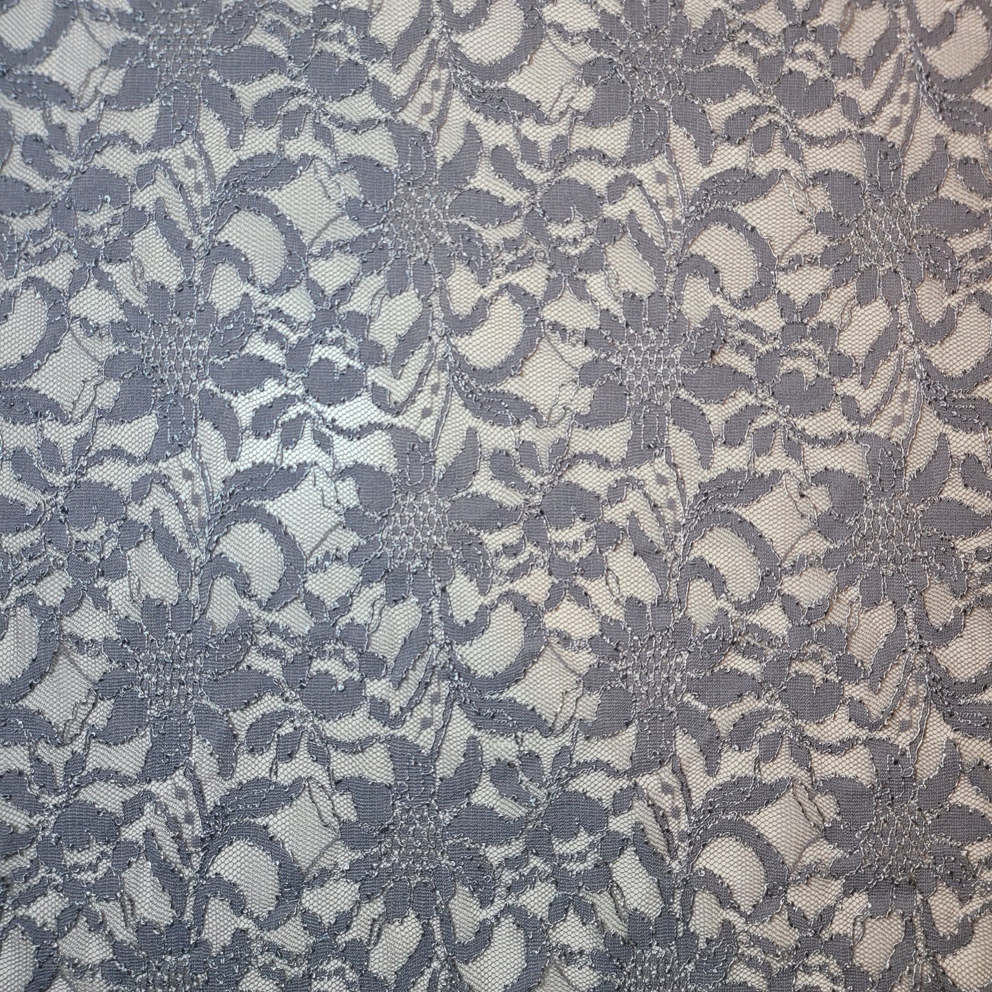 Floral Bridal Lace Fabric – 58" Wide Polyester Mesh & Elastane Blend Dress Material by the Meter